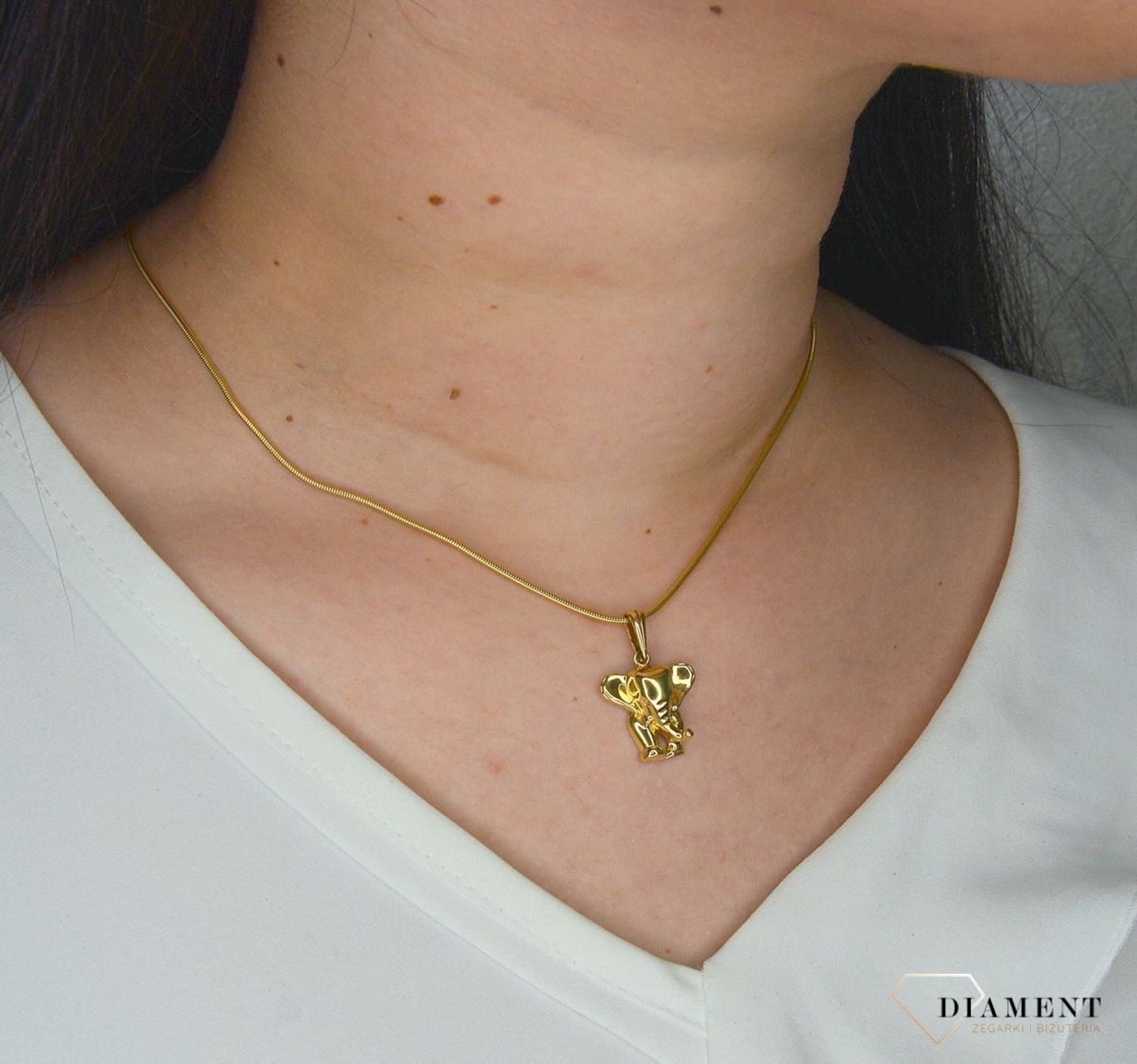 Złota zawieszka 585 słoń DIA-ZAW-0968-585.jpg