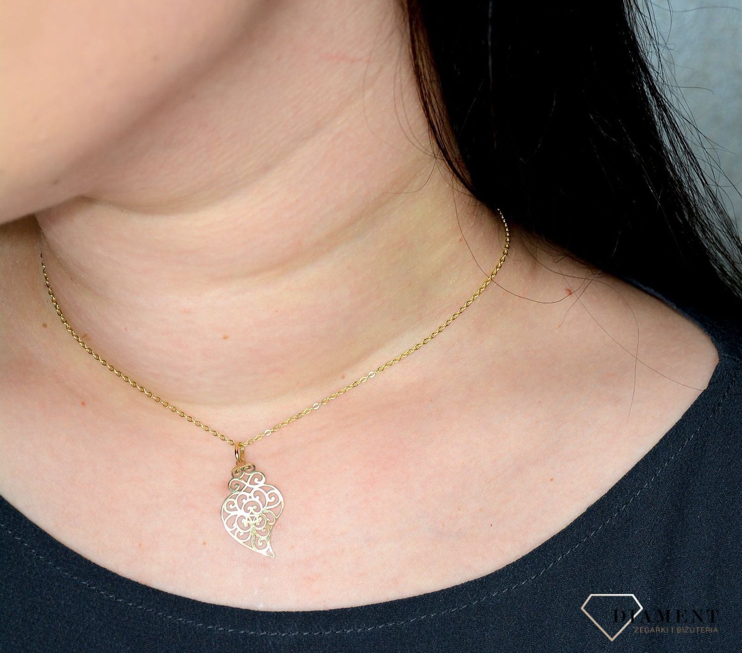 Złota zawieszka 585 serce ażurowe DIA-ZAW-0971-585.jpg