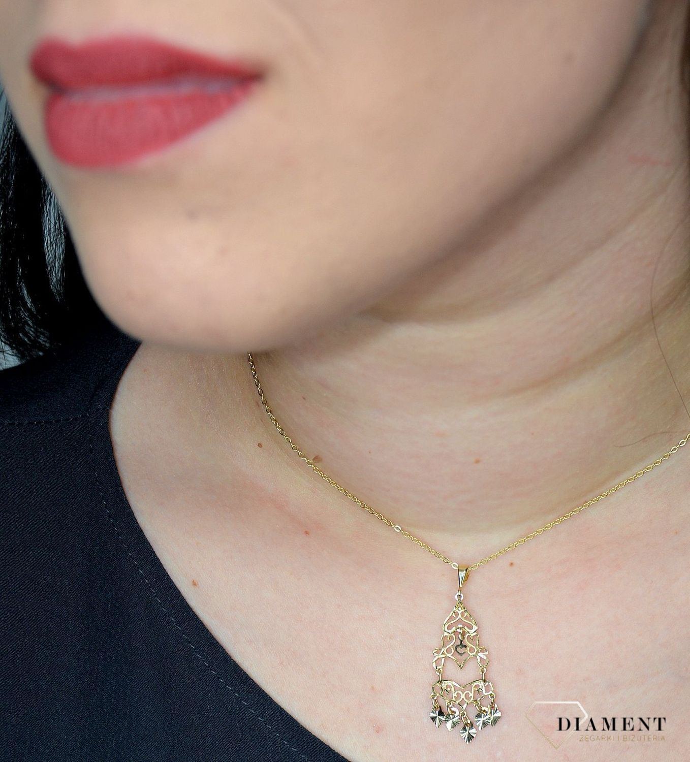 Złota zawieszka 585 żyrandol DIA-ZAW-0975-585.jpg