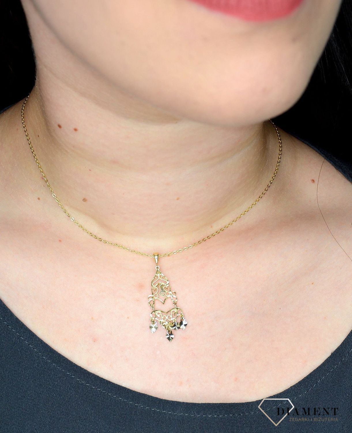 Złota zawieszka 585 żyrandol DIA-ZAW-0975-585.jpg