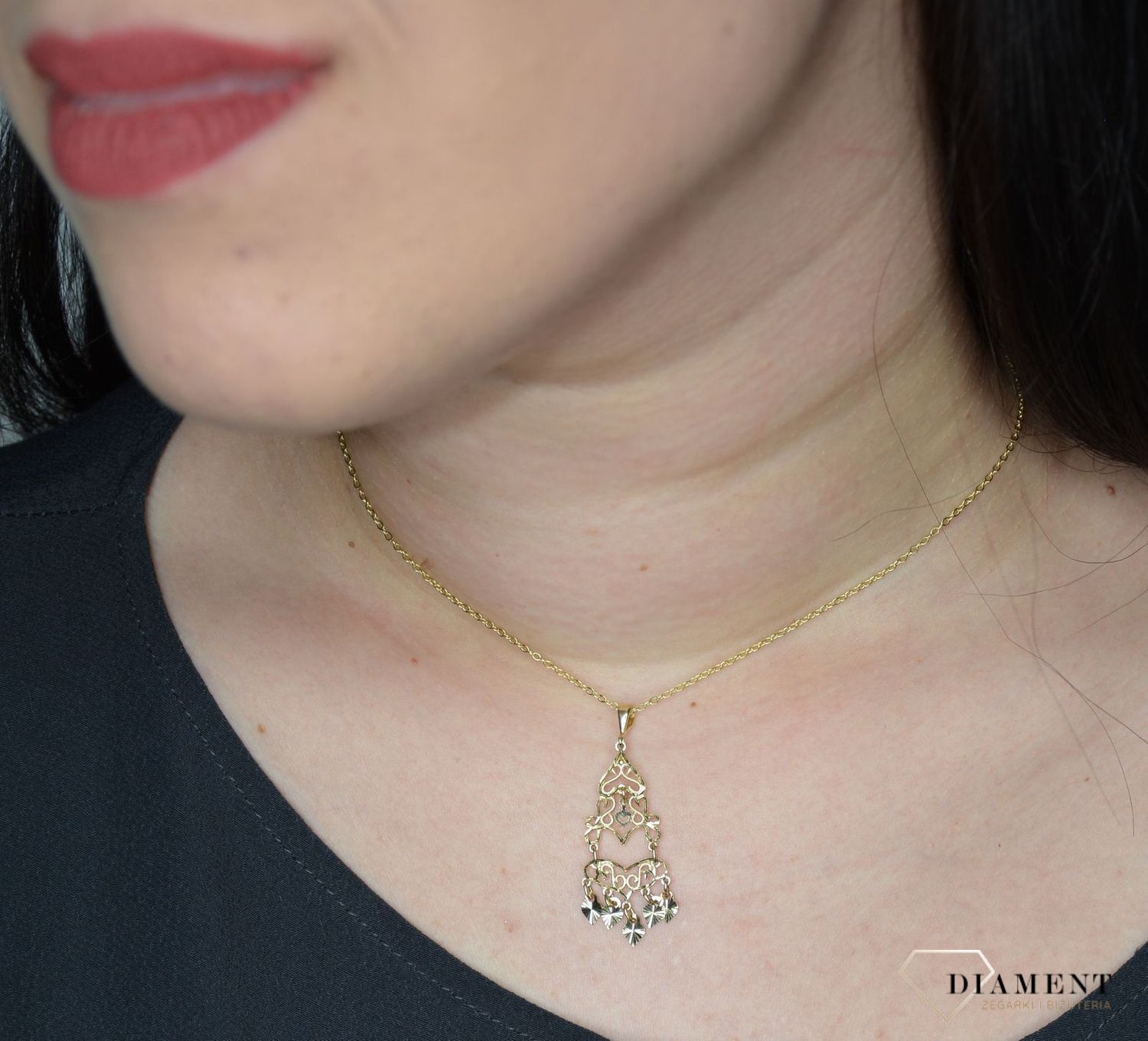 Złota zawieszka 585 żyrandol DIA-ZAW-0975-585.jpg