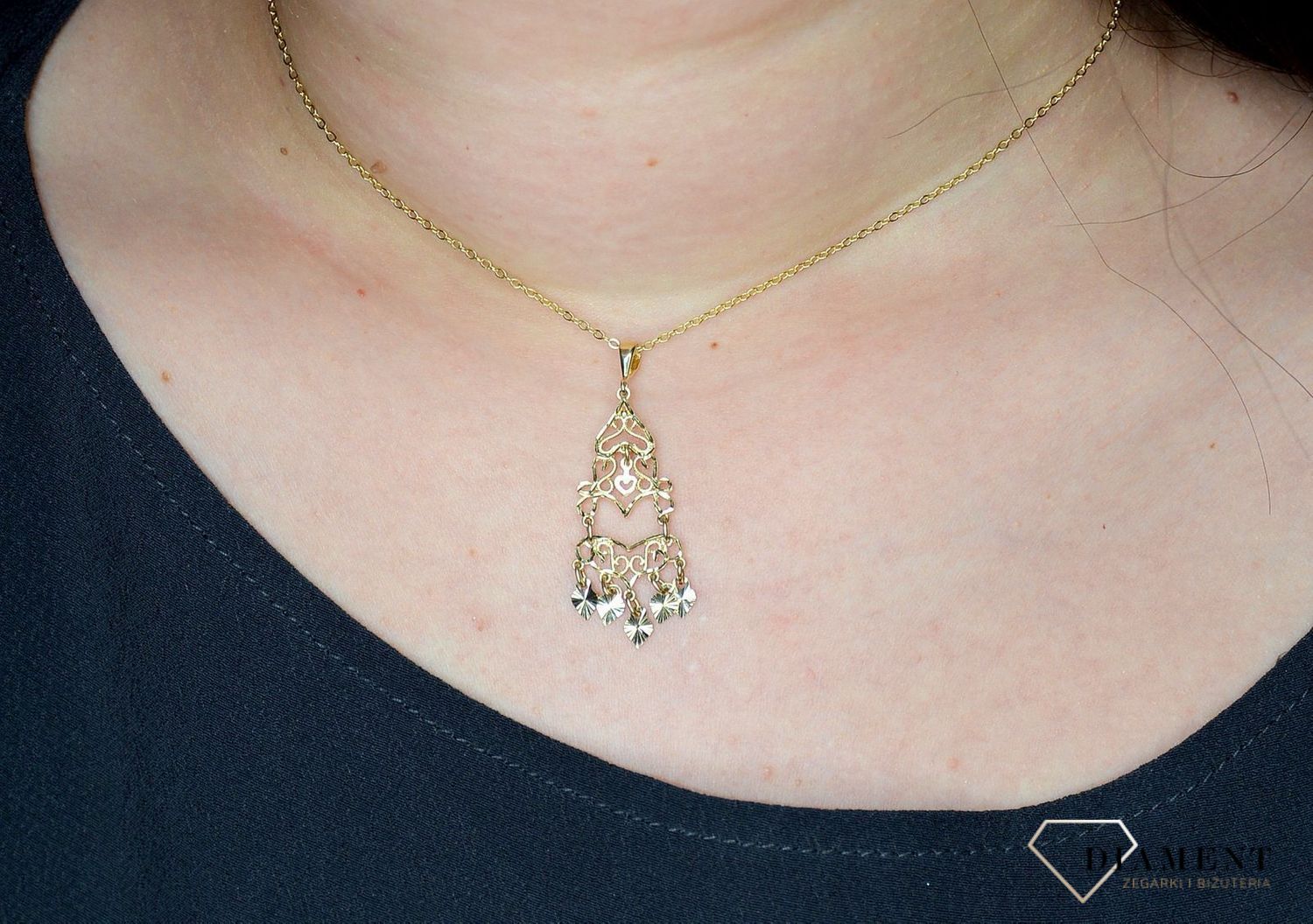 Złota zawieszka 585 żyrandol DIA-ZAW-0975-585.jpg