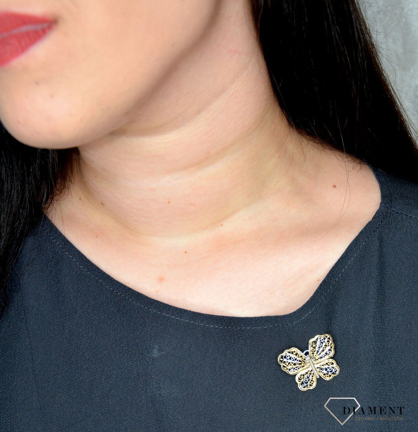 Złota broszka 585 motyl DIA-ZAW-0983-585.jpg