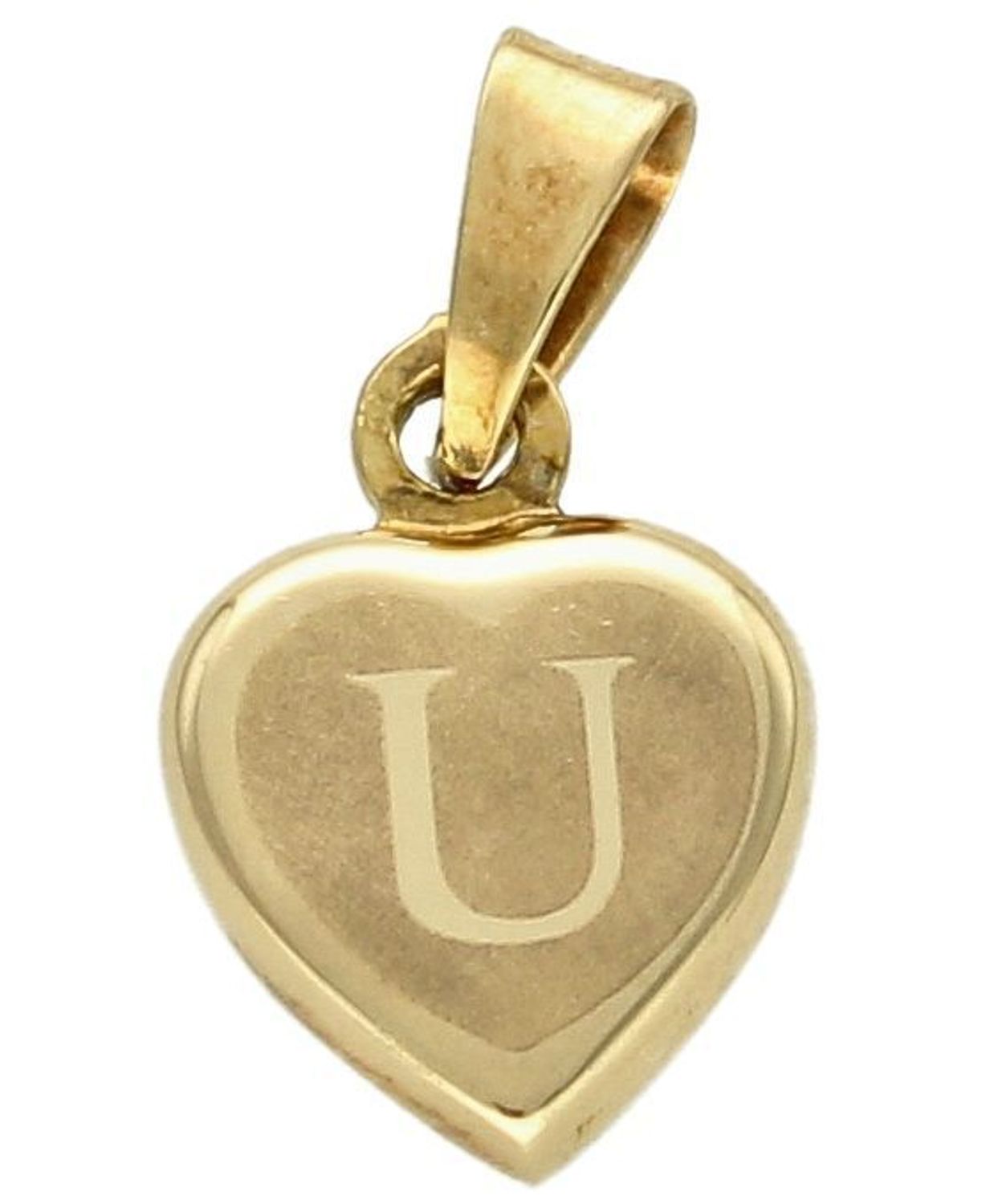 Złota zawieszka 333 literka U w serduszku DIA-ZAW-10026-333. Piękny, złoty wisiorek o ciekawym wzorze wykonany z żółtego złota. Personalizowana zawieszka to doskonały pomysł na prezent dla każdej kobiety..jpg