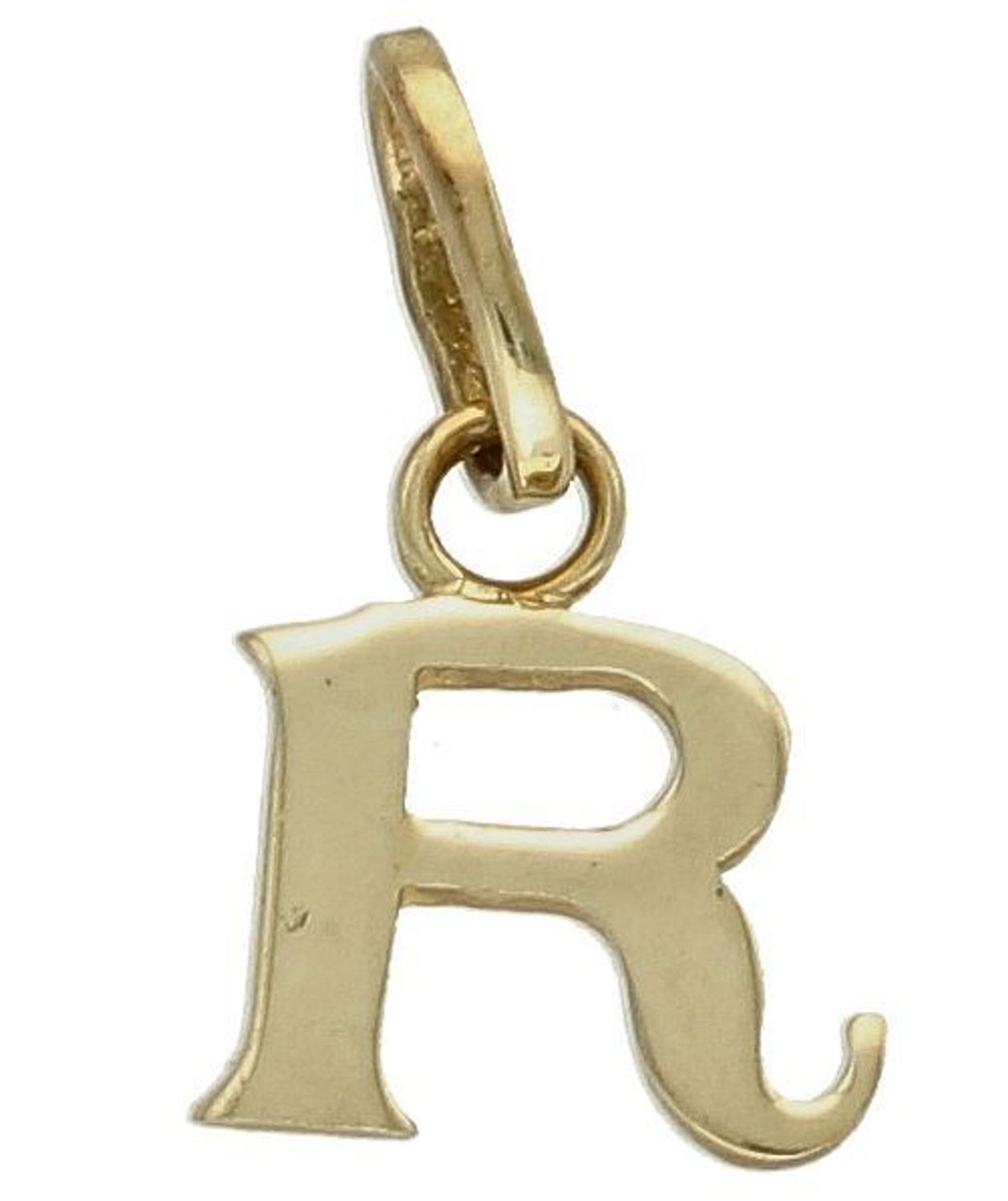 Złota zawieszka 333 literka R DIA-ZAW-10035-333.  Piękny, złoty wisiorek o ciekawym wzorze wykonany z żółtego złota próby 333. Personalizowana zawieszka to doskonały pomysł na prezent dla każdej kobiety. Zawieszka z literką R..jpg