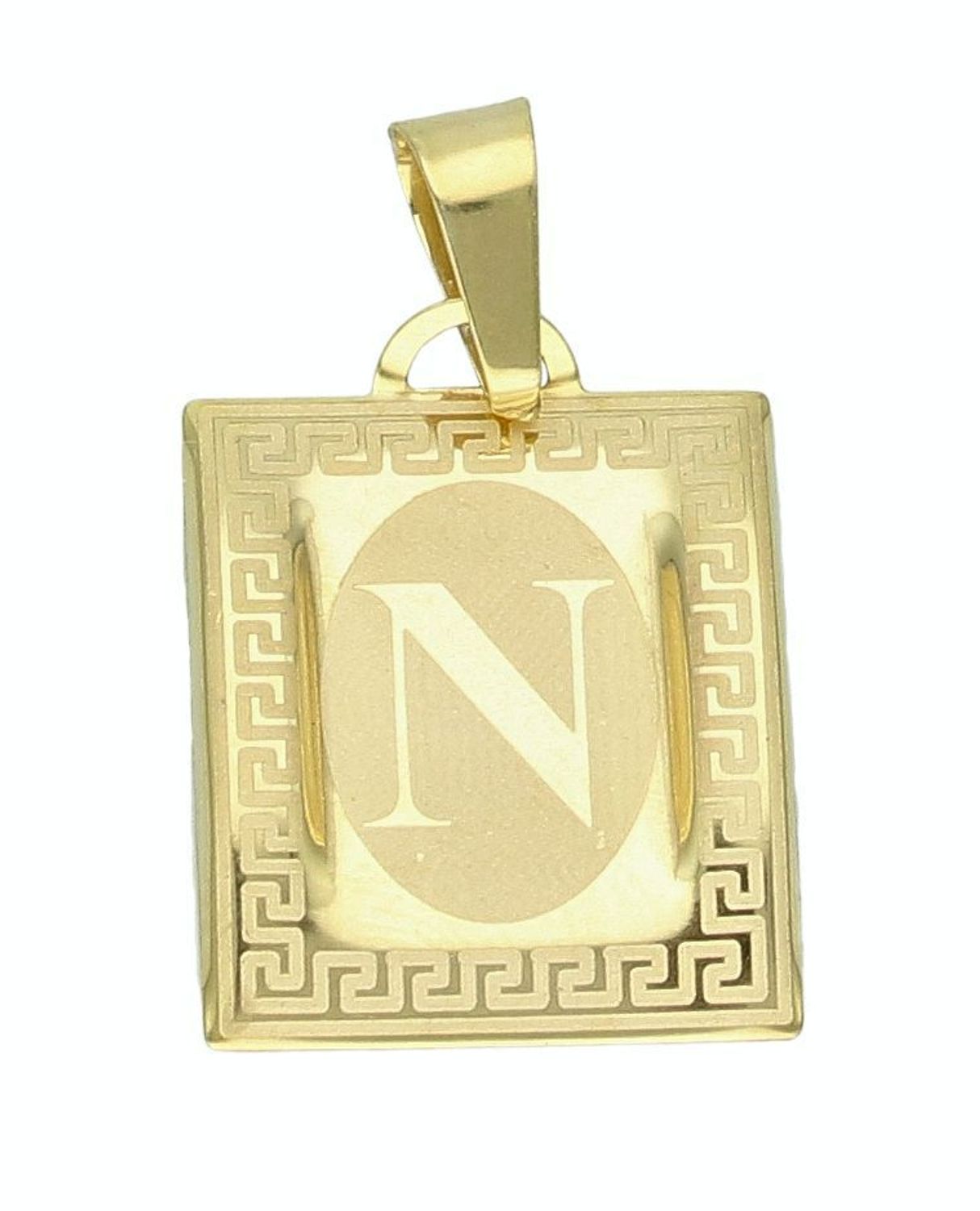 Złota zawieszka damska literka  N 333 Literka N na blaszce z Drogą Grecką DIA-ZAW-10045-333.jpg