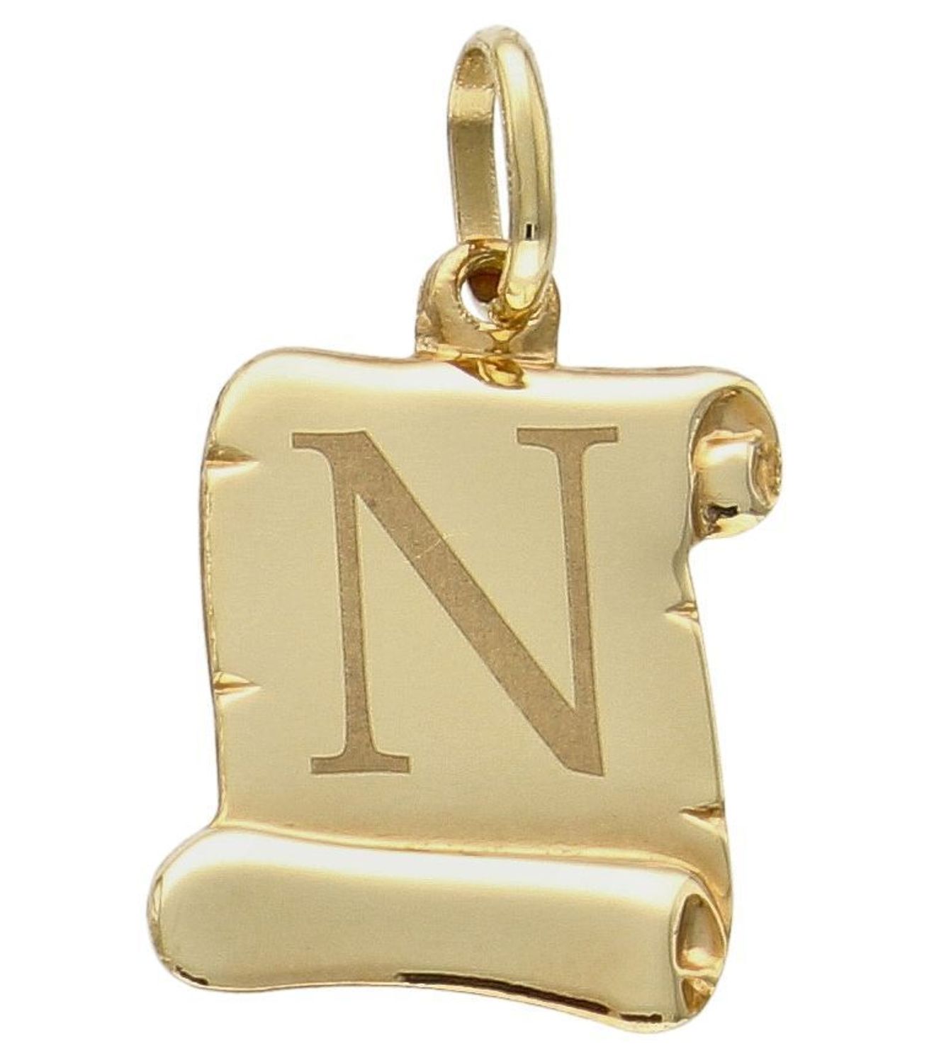 Złota zawieszka literka N na papirusie DIA-ZAW-10050-585. Wisiorek został wykonany z najwyższej jakości złota próby 585 na papirusie. Zawieszka złota literka. Złota literka N. Złoty wisiorek 585. Literka N do łańcuszka. Zawies.jpg