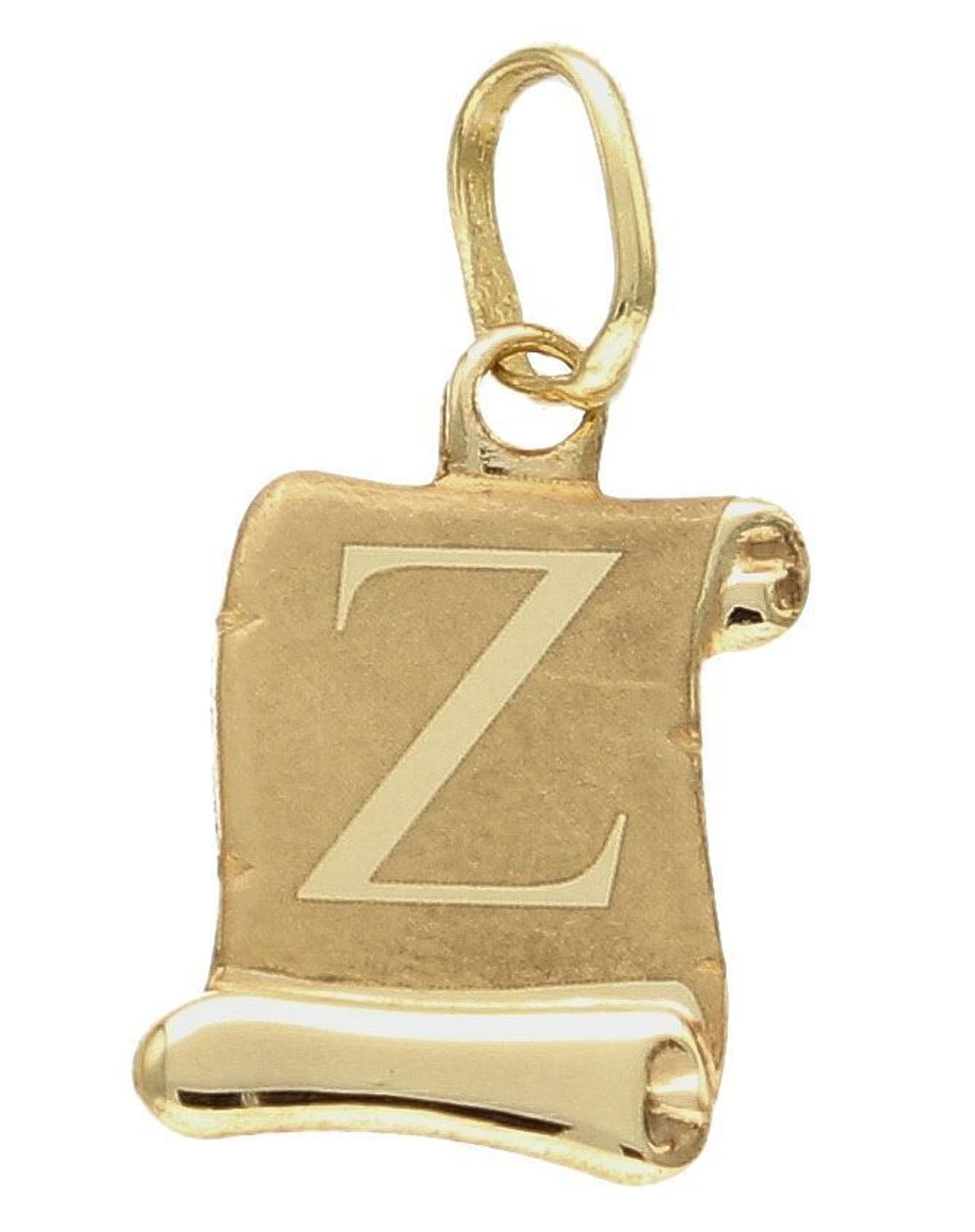 Złota zawieszka literka Z na papirusie DIA-ZAW-10053-585. Wisiorek został wykonany z najwyższej jakości złota próby 585  na papirusie. Zawieszka złota literka. Złota literka Z. Złoty wisiorek 585. Literka Z do łańcuszka. Zawie.jpg