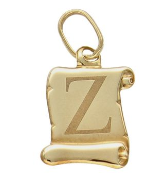 Złota zawieszka literka Z na papirusie DIA-ZAW-10056-585. Wisiorek został wykonany z najwyższej jakości złota próby 585  na papirusie. Zawieszka złota literka. Złota literka Z. Złoty wisiorek 585. Literka Z do łańcuszka. Zawie.jpg
