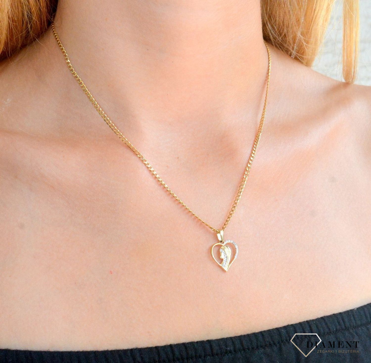 Zawieszka złota medalik Matka Boska 585 DIA-ZAW-10365-585.jpg