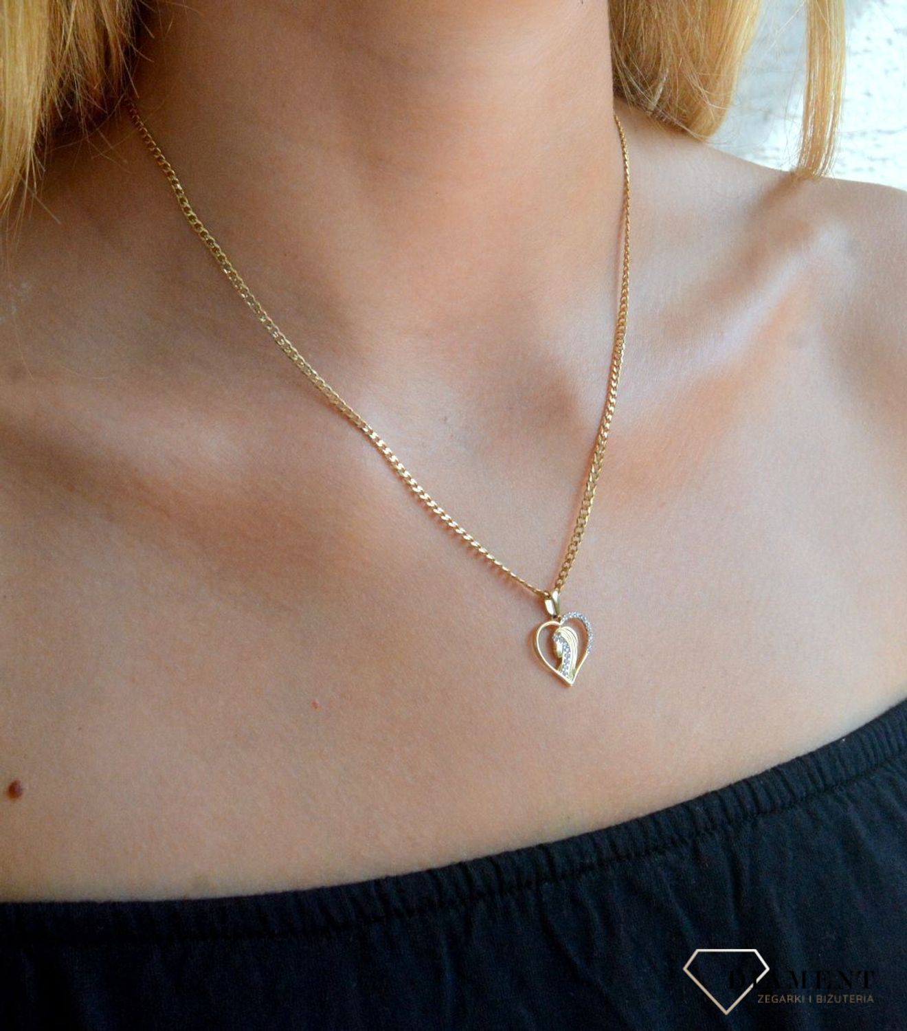 Zawieszka złota medalik Matka Boska 585 DIA-ZAW-10365-585.jpg