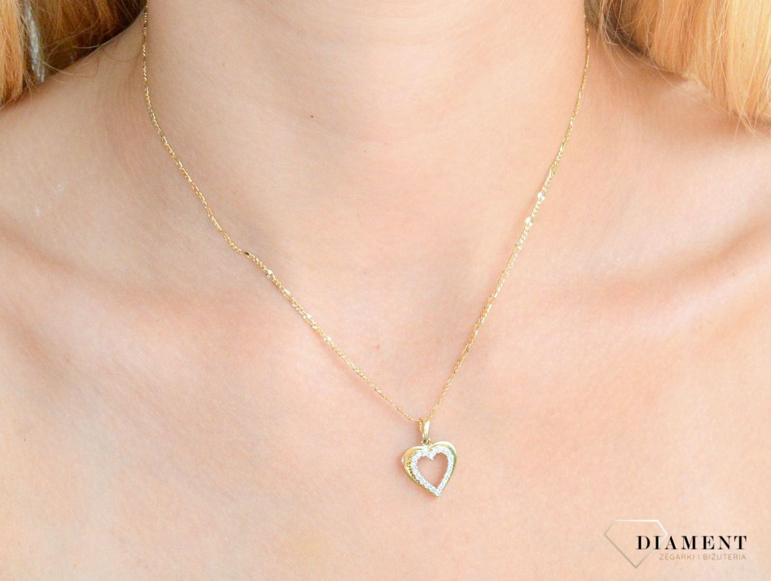 Zawieszka złota Serduszko z cyrkoniami 585 DIA-ZAW-10366-585.jpg