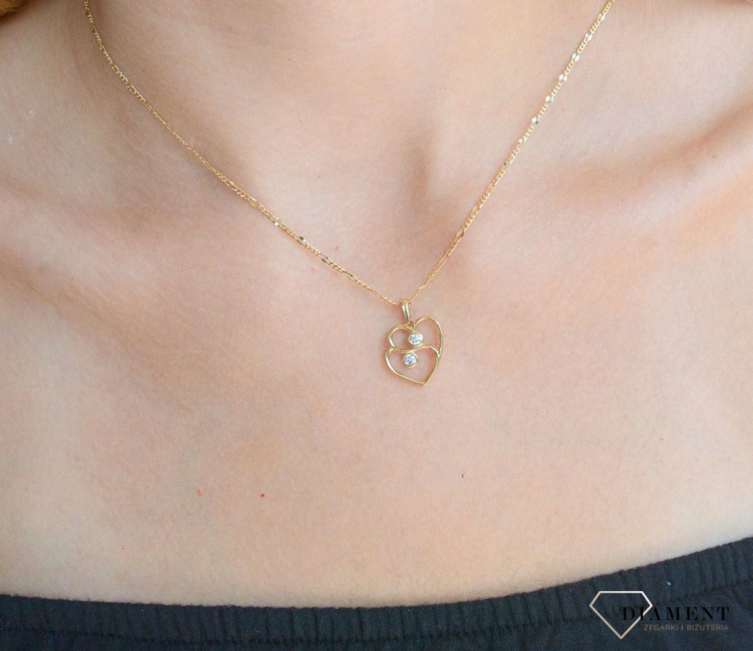 Zawieszka złota Połączone serca 585 DIA-ZAW-10371-585.jpg