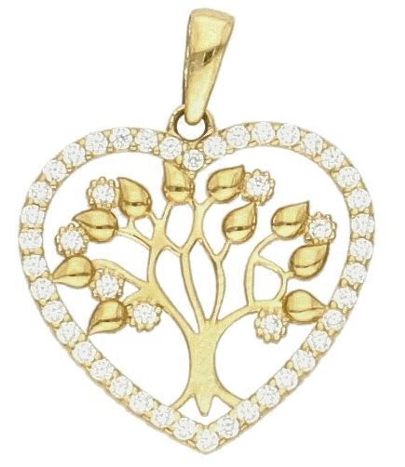 Zawieszka złota serce Szczęście i Miłość 585 DIA-ZAW-10406-585.jpg