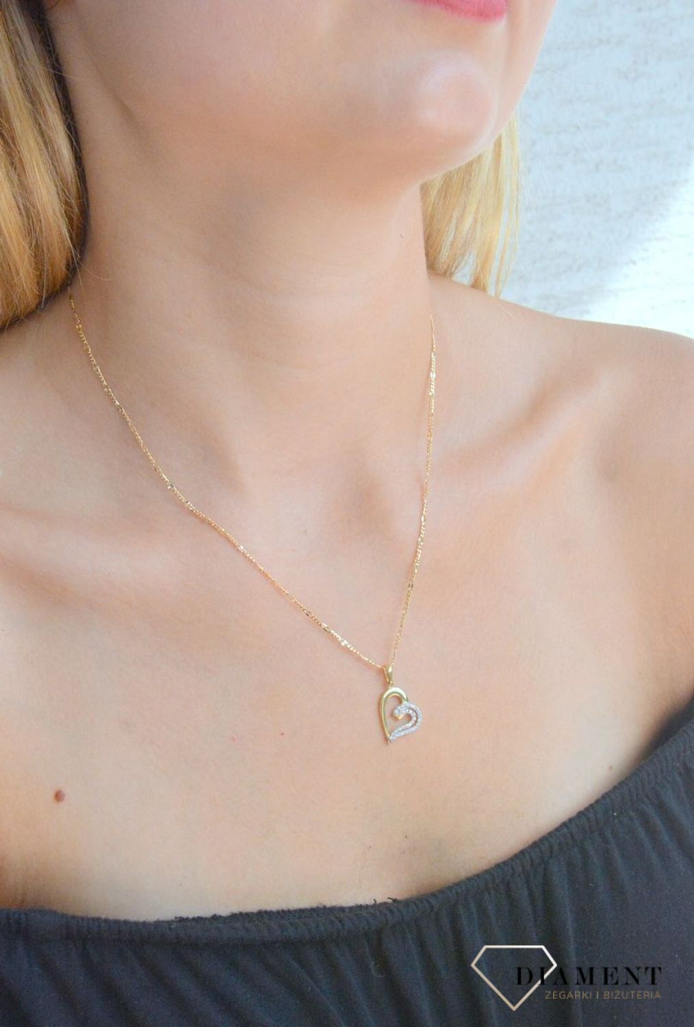 Zawieszka złota serce Dwie połowy 585 DIA-ZAW-10410-585 (1).jpg