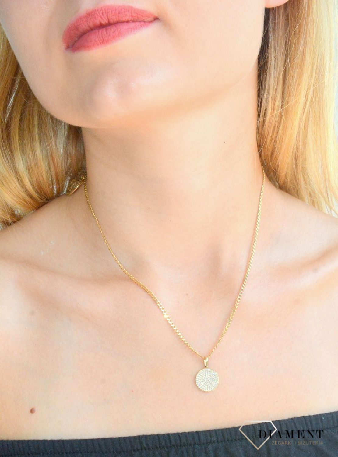 Zawieszka złota Kółeczko z cyrkoniami 585 DIA-ZAW-10413-585.jpg