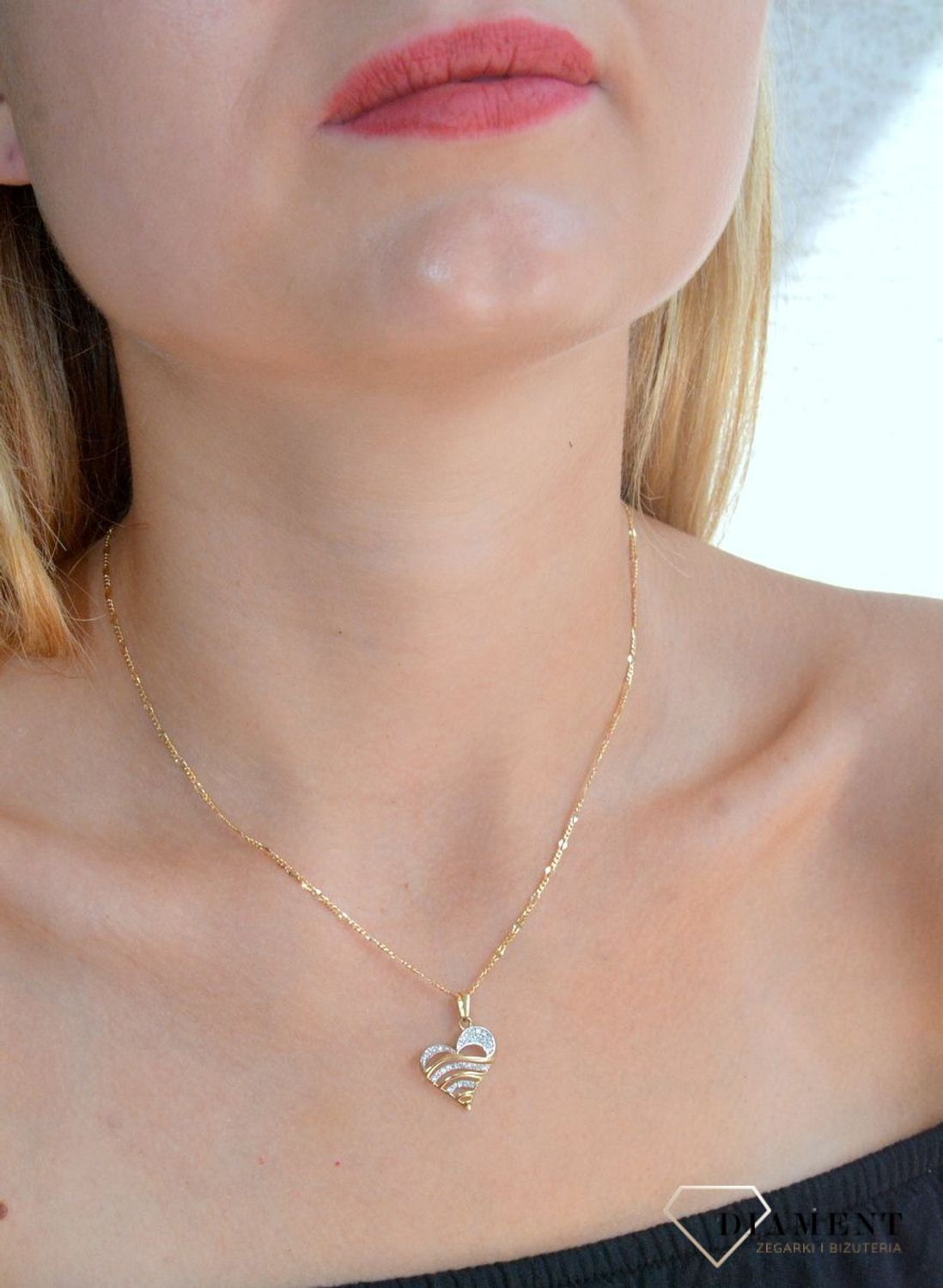 Zawieszka złota Serce w paski  585 DIA-ZAW-10415-585 (2).jpg