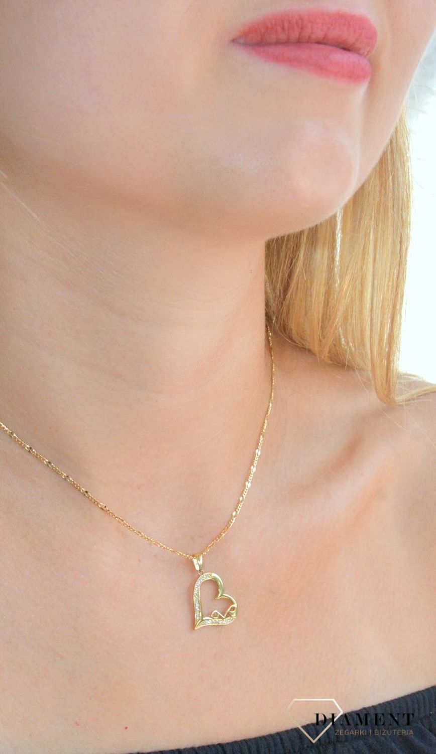 Zawieszka złota Serduszkowe Love 585 DIA-ZAW-10416-585.jpg