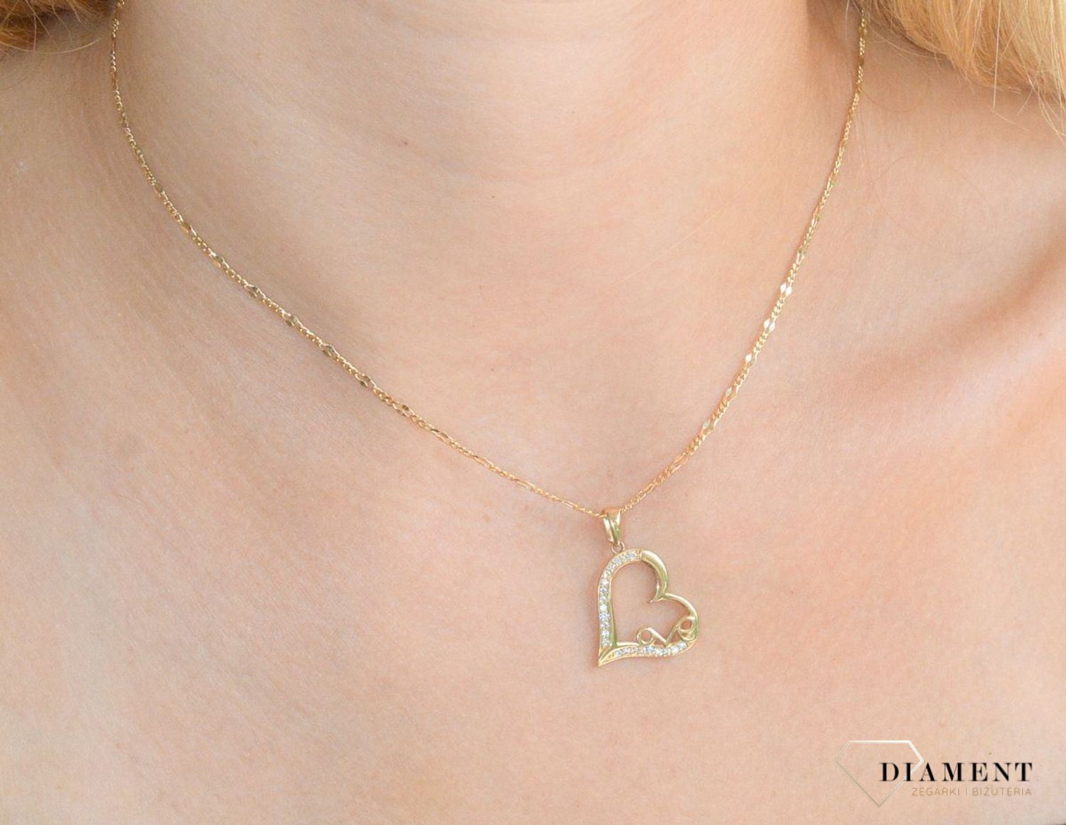 Zawieszka złota Serduszkowe Love 585 DIA-ZAW-10416-585.jpg