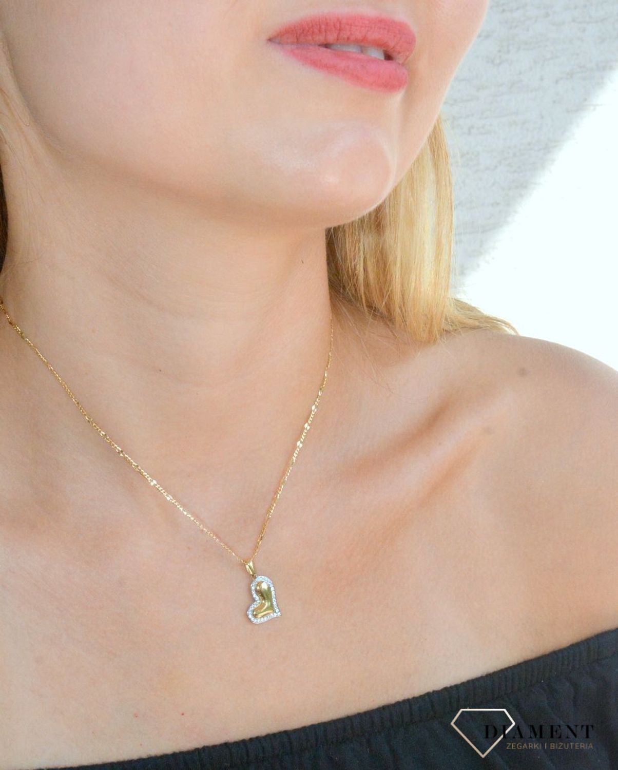 Zawieszka złota Pochyłe serduszko 585 DIA-ZAW-10421-585 (1).jpg