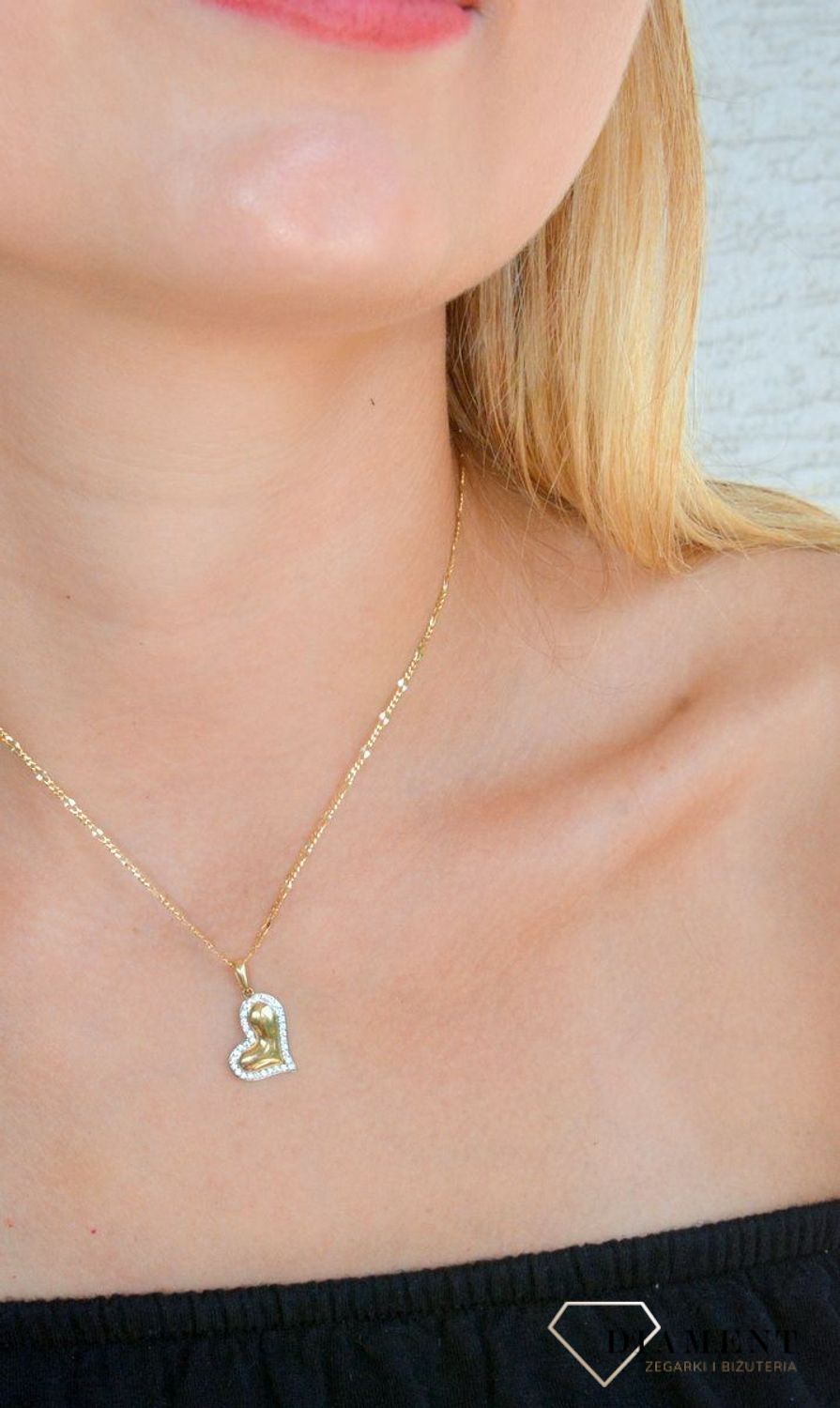 Zawieszka złota Pochyłe serduszko 585 DIA-ZAW-10421-585 (1).jpg