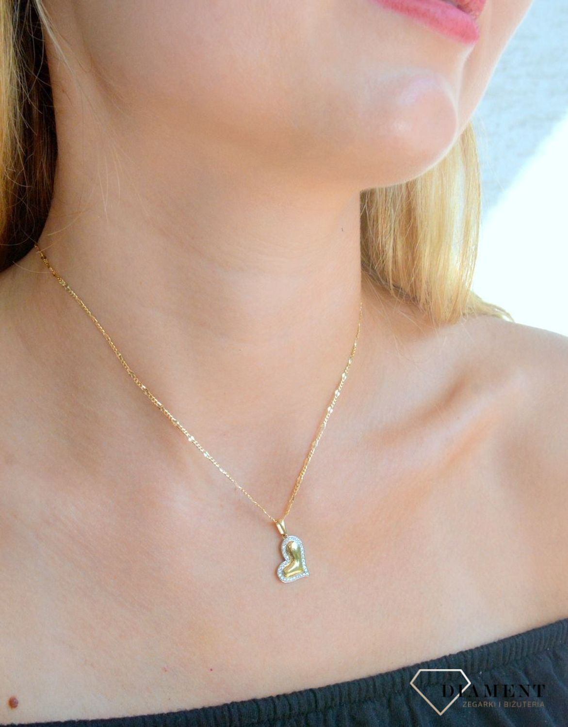 Zawieszka złota Pochyłe serduszko 585 DIA-ZAW-10421-585 (1).jpg