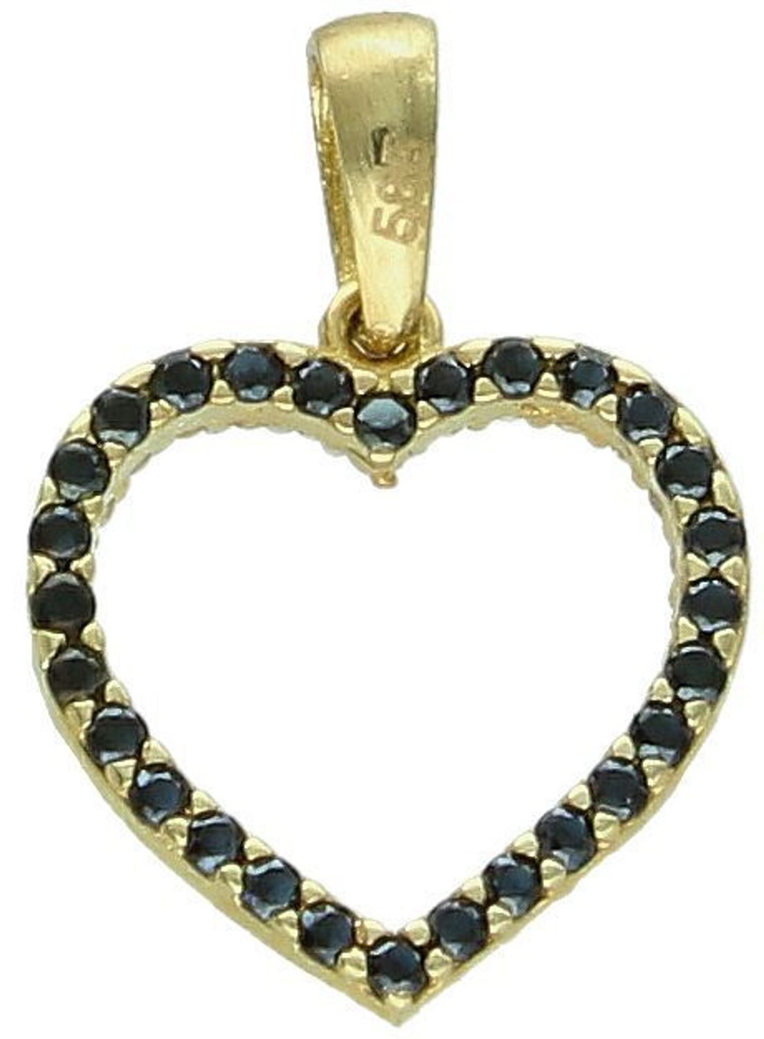 Zawieszka serce dwustronne z białymi i czarnymi cyrkoniami 585.jpg