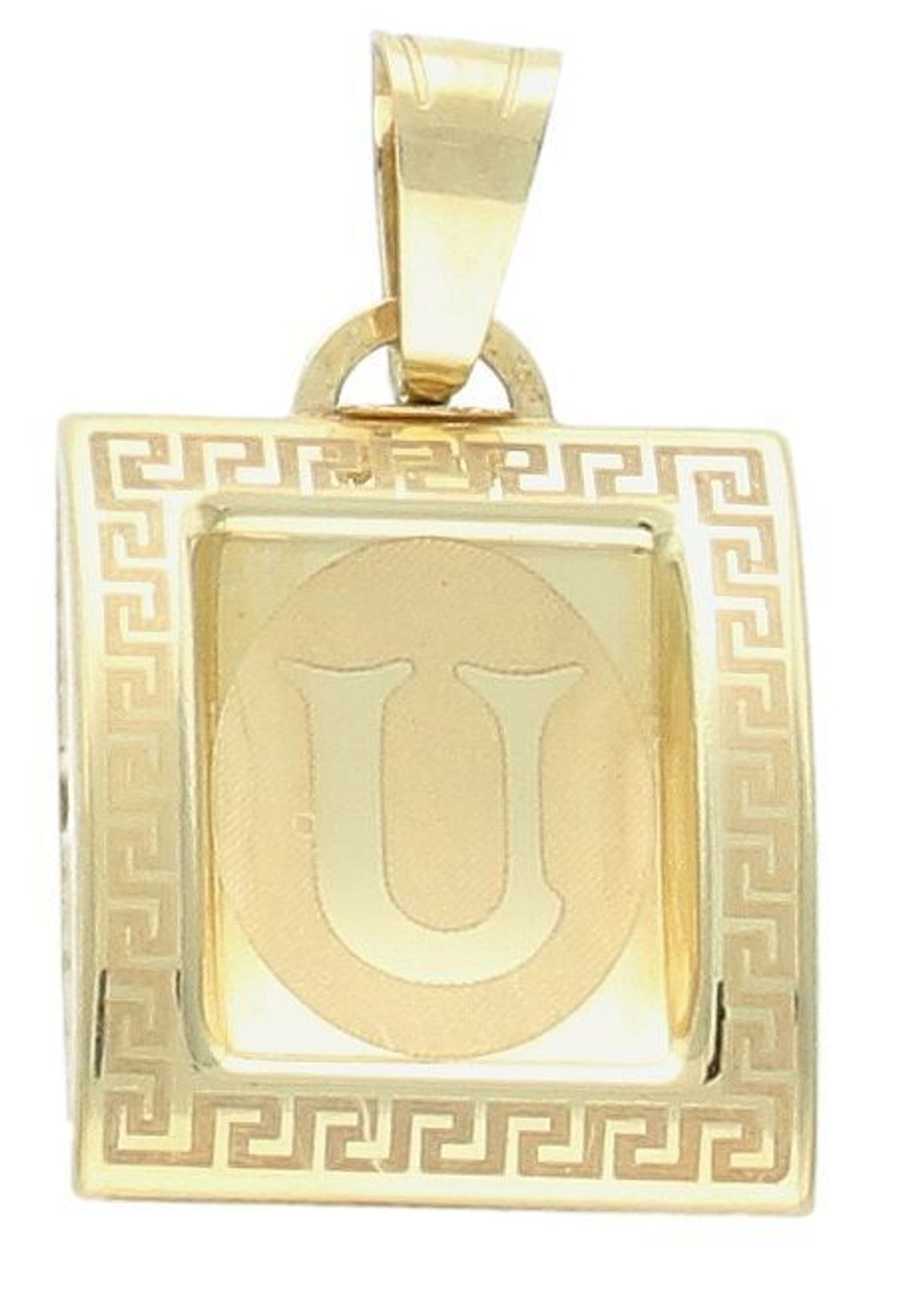 Złota zawieszka 585 literka U na papirusie DIA-ZAW-10501-585  Wisiorek został wykonany z najwyższej jakości złota próby 585 na papirusie. Złoto to jeden z najpopularniejszych kruszców, cenione 1.jpg