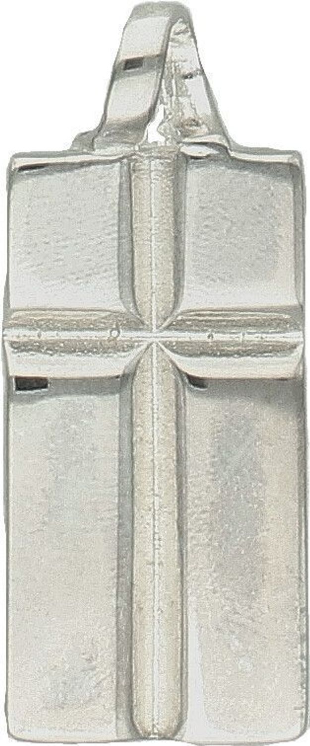 Krzyż srebrny zawieszka blaszka w kształcie krzyża 3 cm DIA-ZAW-10622-925. Srebrny krzyż. Srebrny krzyż w prostokącie. Krzyż srebrny zawieszka..jpg