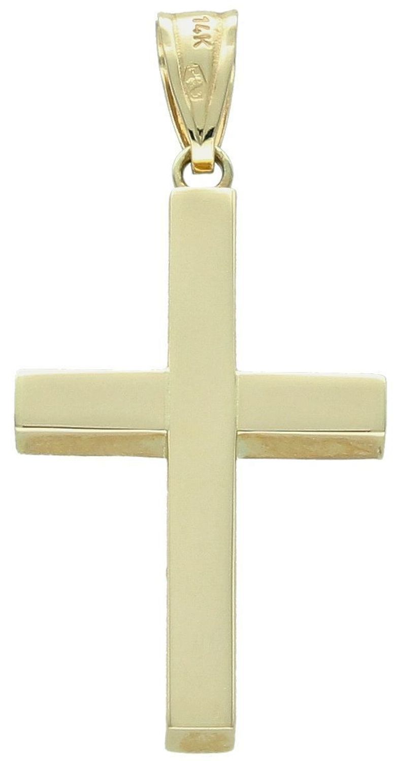 Złoty krzyż gładki wypukły 2,5 cm DIA-ZAW-10857-585. Krzyżyk 585 do złotego łańcuszka idealny dla kobiety dziecka  mężczyzny. Złota zawieszka 585 na 1.jpg