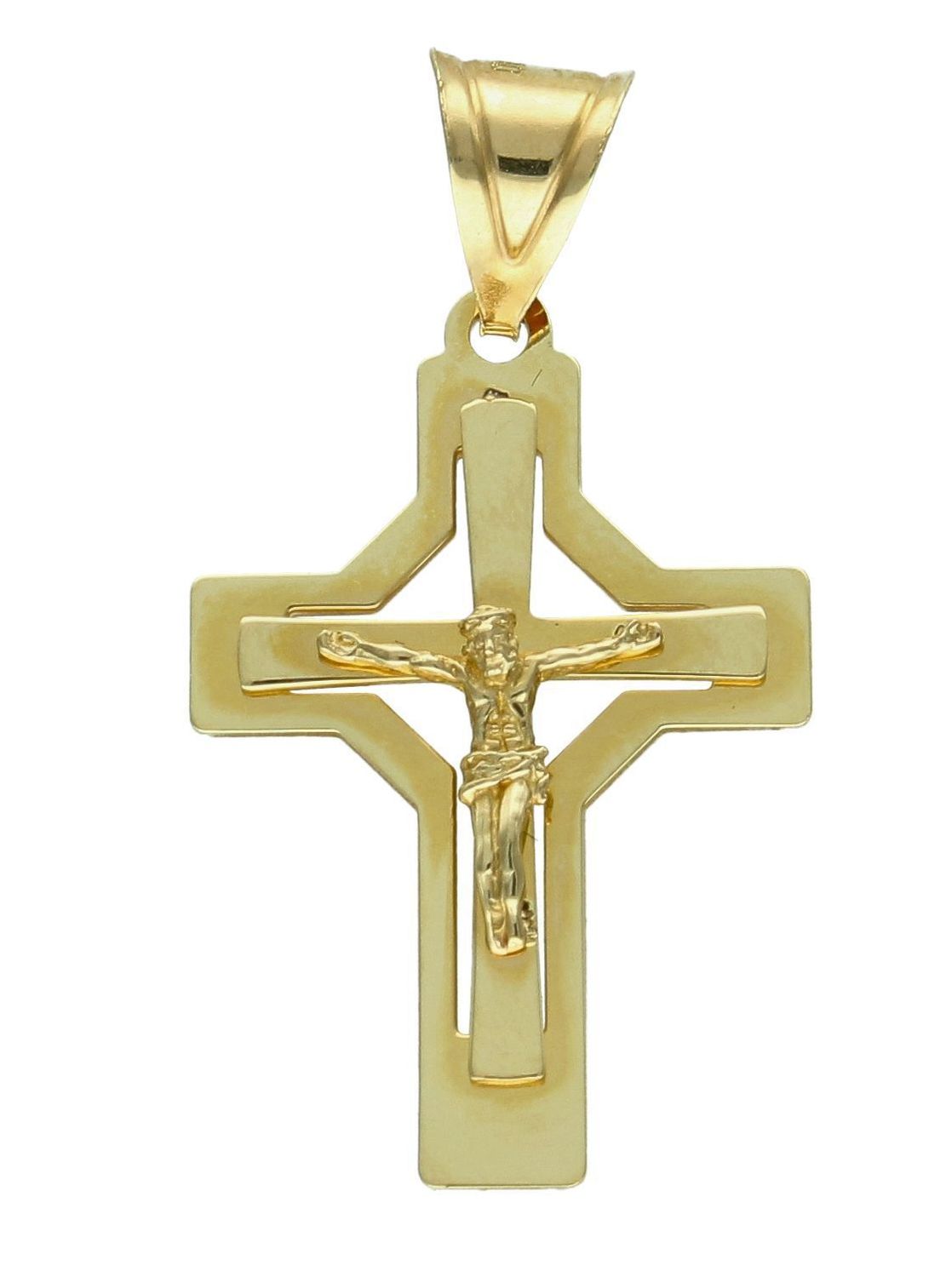 Złota zawieszka krzyżyk 585 z wizerunkiem Jezusa DIA-ZAW-10860-585.jpg
