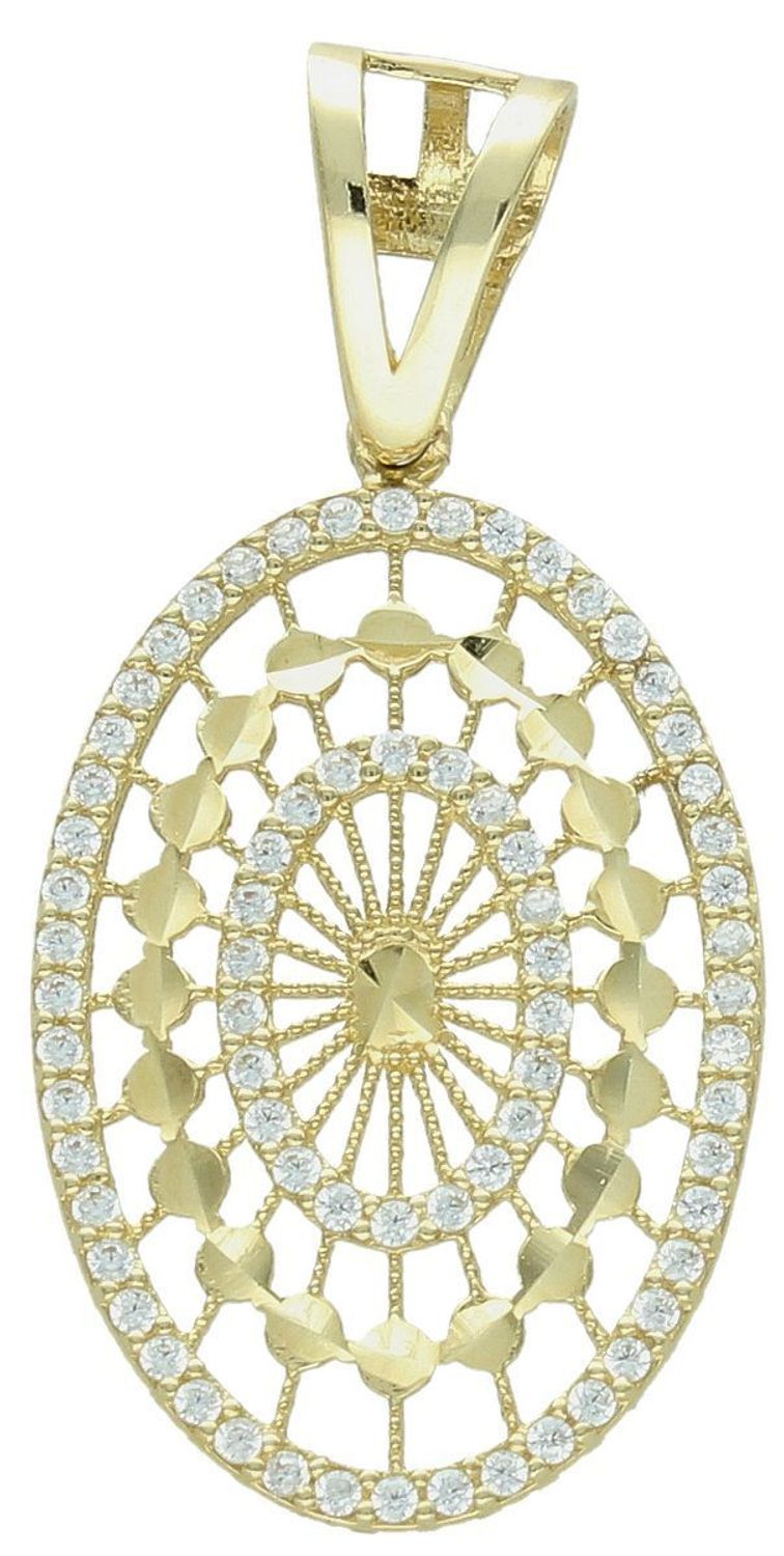 Złota zawieszka ażurowy owal z cyrkoniami próba 585 DIA-ZAW-10890-585. Duża zawieszka złota. Pokaźna złota biżuteria. Zawieszki złote. Prezent dla kobiety. Złota biżuteria. 1.jpg