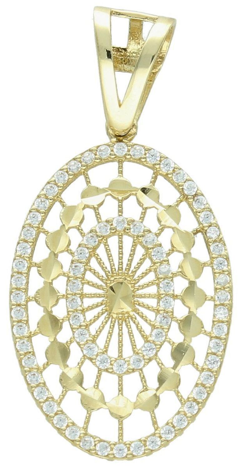 Złota zawieszka ażurowy owal z cyrkoniami próba 585 DIA-ZAW-10890-585. Duża zawieszka złota. Pokaźna złota biżuteria. Zawieszki złote. Prezent dla kobiety. Złota biżuteria. 1.jpg