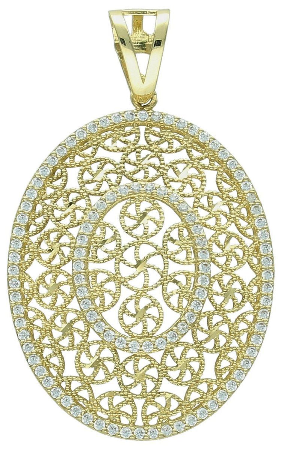 Zawieszka złote kółko ażurowe z cyrkoniami próba 585 DIA-ZAW-10892-585. Złota zawieszka damska. Duża ażurowa zawieszka damska. 11.jpg