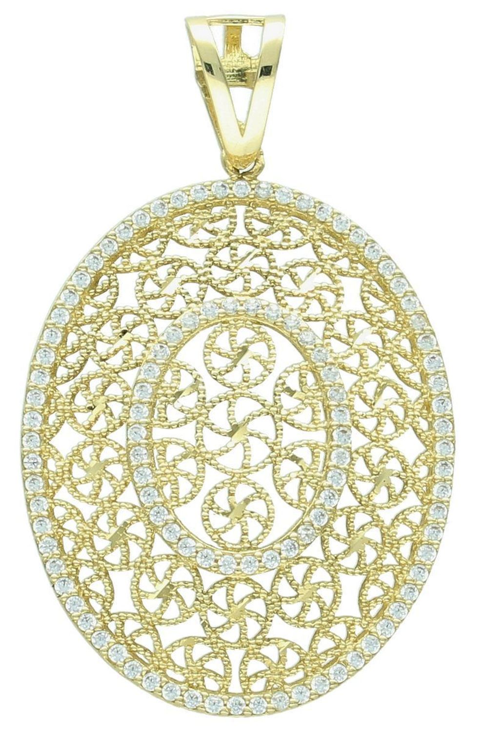 Zawieszka złote kółko ażurowe z cyrkoniami próba 585 DIA-ZAW-10892-585. Złota zawieszka damska. Duża ażurowa zawieszka damska. 11.jpg