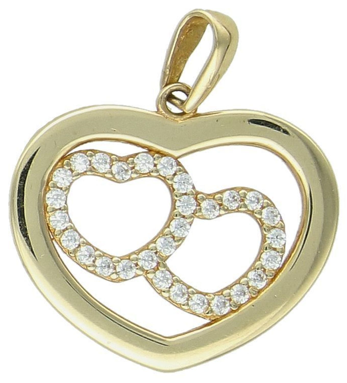 Zawieszka złota serce z cyrkoniami pr 585, DIA-ZAW-10906-585  Zawieszka w kształcie serca, wykonana z wysokiej jakości złota próby 585, to elegancka i 2.jpg