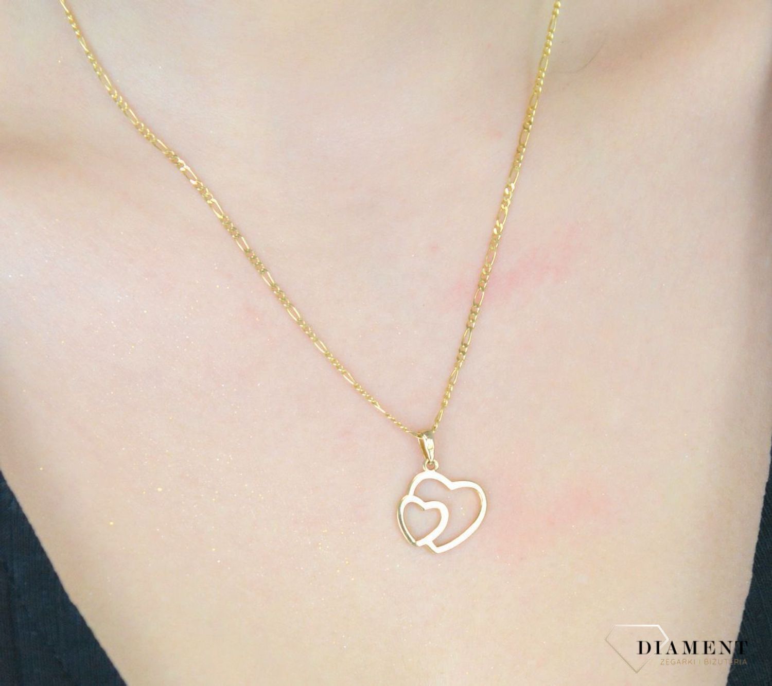 Złota zawieszka dwa serca połączone 585 Ag.jpg
