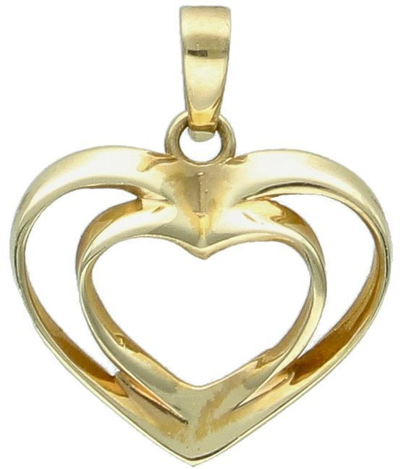 Złota zawieszka serce w sercu 585.jpg
