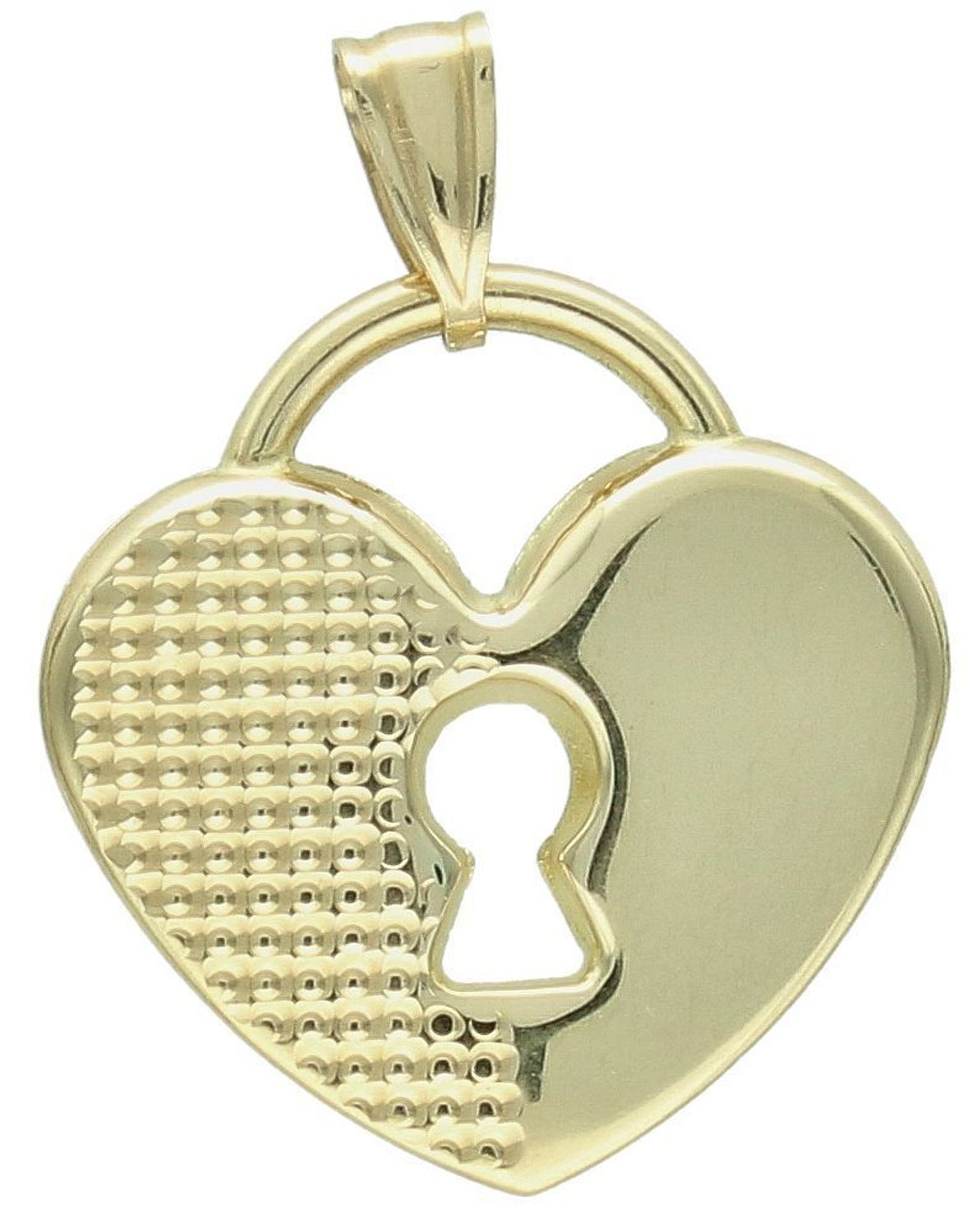 Zawieszka w kształcie serca z kluczykiem pr 585, DIA-ZAW-10994-585 Zawieszka w kształcie serca z kluczykiem wykonana z wysokiej jakości złota próby 585 2.jpg