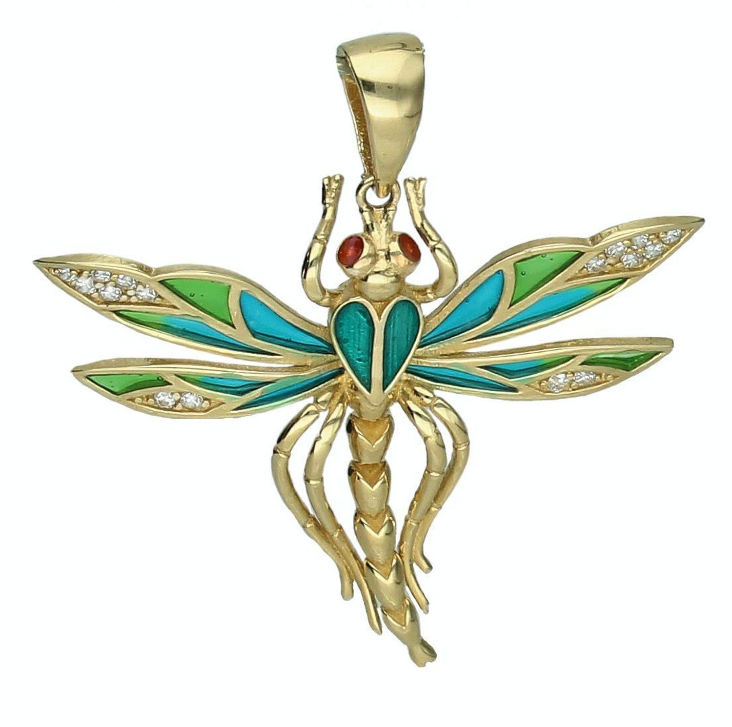 Zawieszka duża ważka 585 w zielonym odcieniu DIA-ZAW-11034-585.jpg