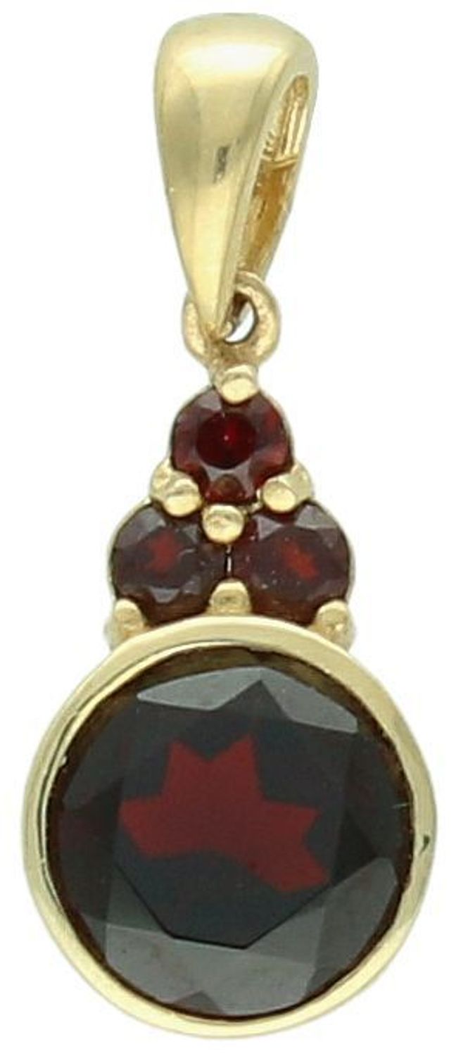 Zawieszka złota 585 burgundowe cyrkonie DIA-ZAW-11048-585 Subtelna złota zawieszka z cyrkoniami koloru burgundowego. Pięknie połyskująca zawieszka jest na tyle uniwersalna, że świetnie nadaje 1.jpg