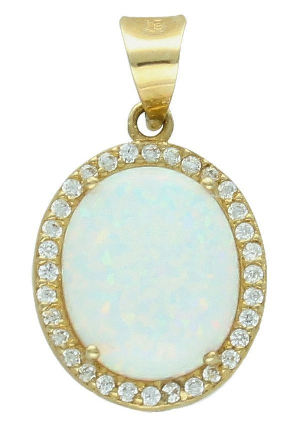 Zawieszka złota damska z opalem i cyrkoniami próba 585 DIA-ZAW-11049-585.jpg