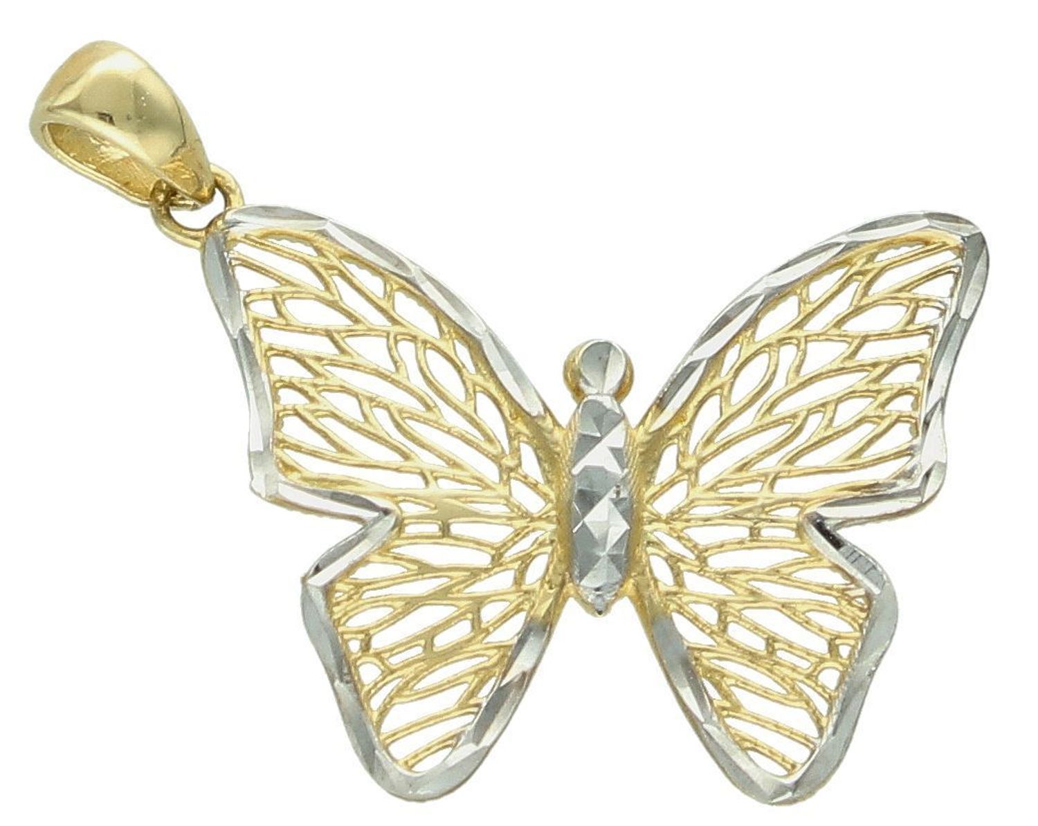 Zawieszka złota motyl ażurowy pr 585, DIA-ZAW-11100-585 Wisiorek został wykonany z wysokiej jakości złota próby 585. Złoto to jeden z 2.jpg