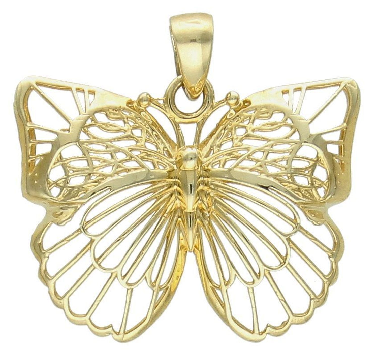 Zawieszka złota motyl ażurowy pr 585, DIA-ZAW-11101-585 Wisiorek został wykonany z wysokiej jakości złota próby 585. Złoto to jeden z najpopularniejszych kruszców, cenione przez kobiety 1.jpg