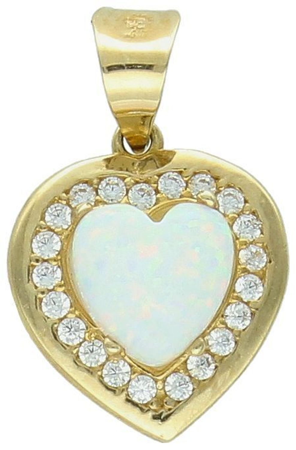 Złota zawieszka serce z cyrkoniami i białym opalem DIA-ZAW-11105-585.jpg