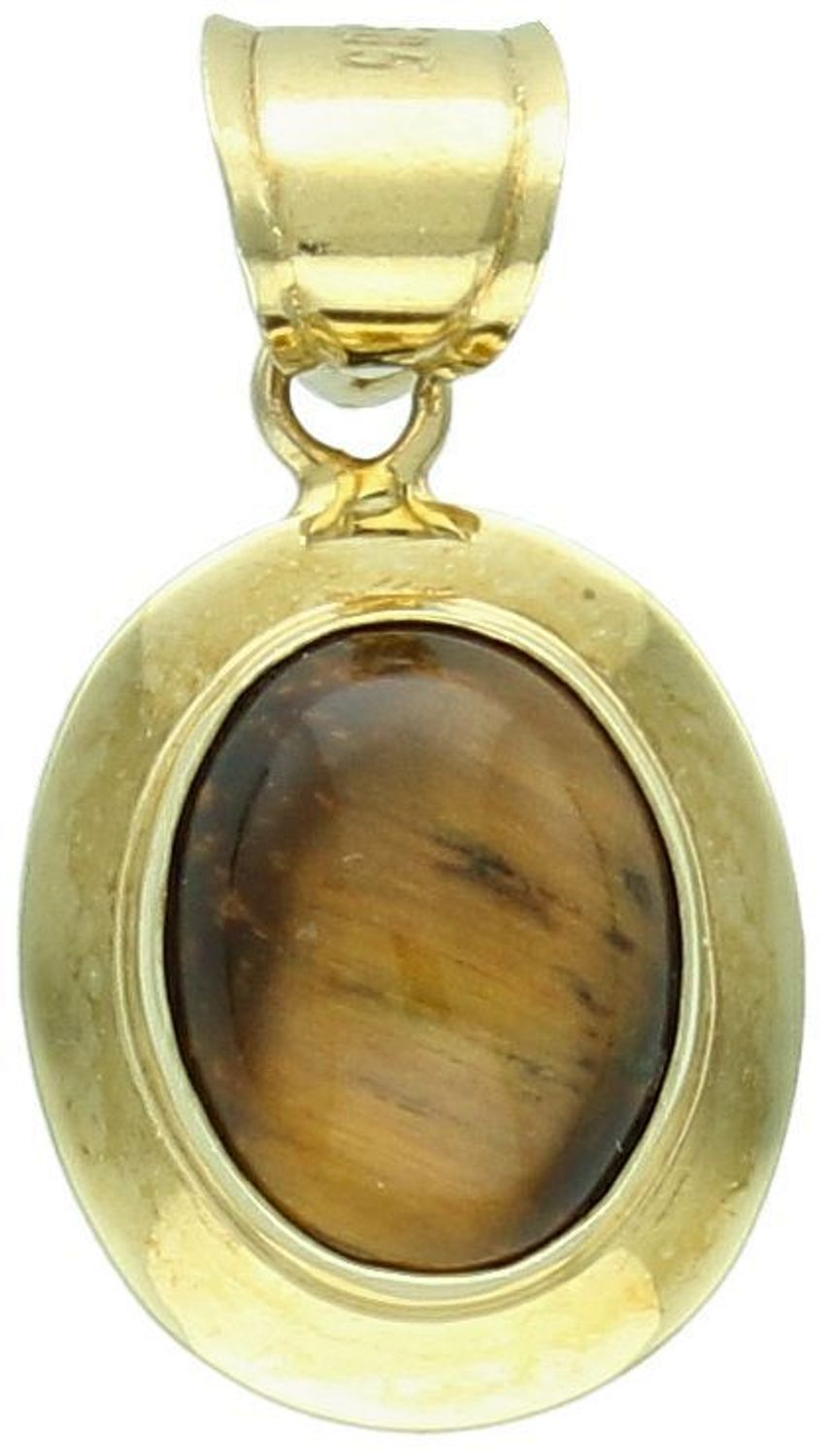 Zawieszka złota 585 Tygrysie Oko DIA-ZAW-11125-585 Zawieszka została wykonana z najwyższej jakości żółtego złota, próby 585. Zawieszka o owalnym kształcie z kamieniem naturalnym 1.jpg