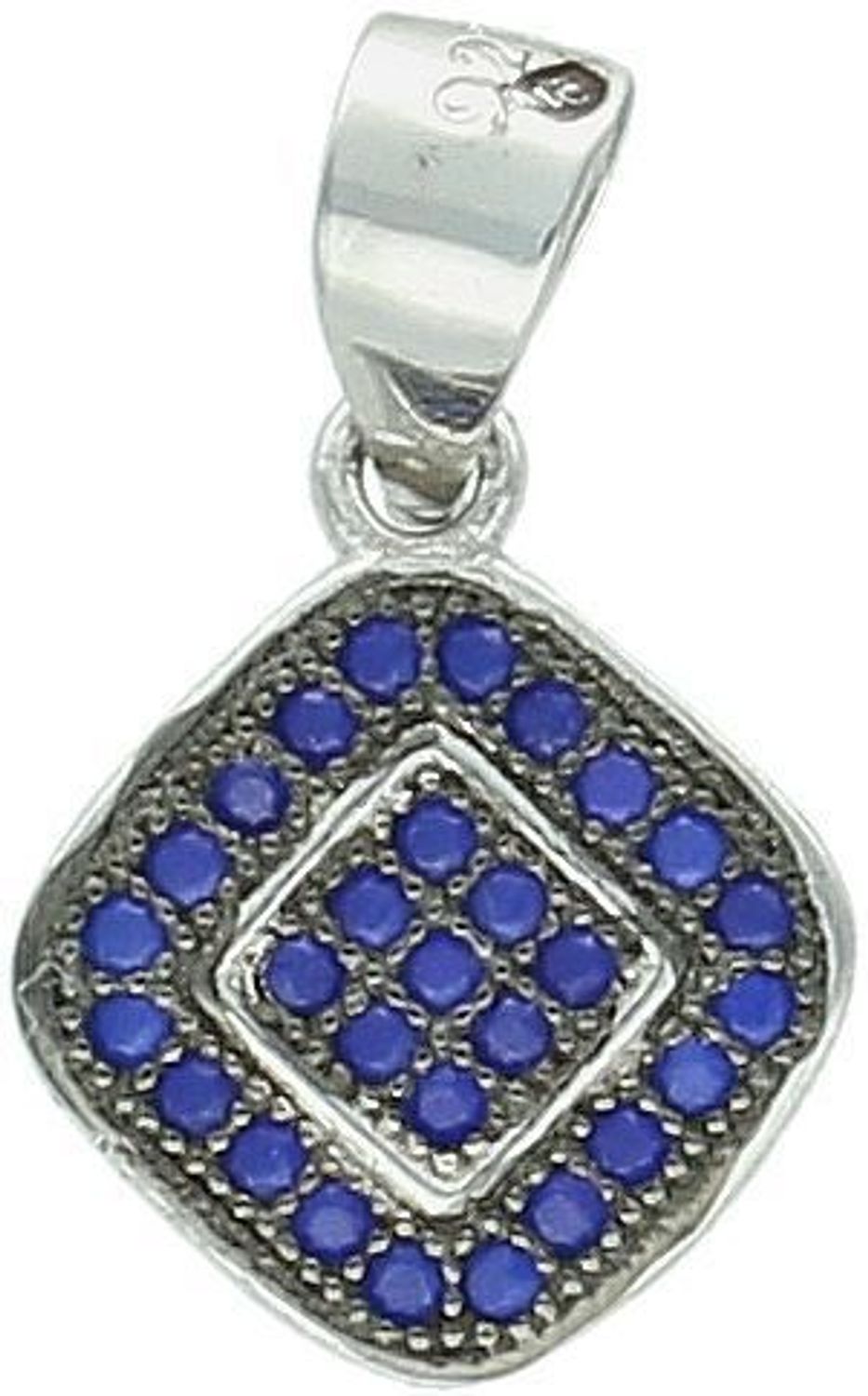 Zawieszka damska geometryczna z granatową cyrkonią, wykonana ze srebra próby 925. Lekka i stylowa – długość 1,6 cm, szerokość 1,0 cm, waga 0,73 g. Idealna do nowoczesnych stylizacji i 1.jpg