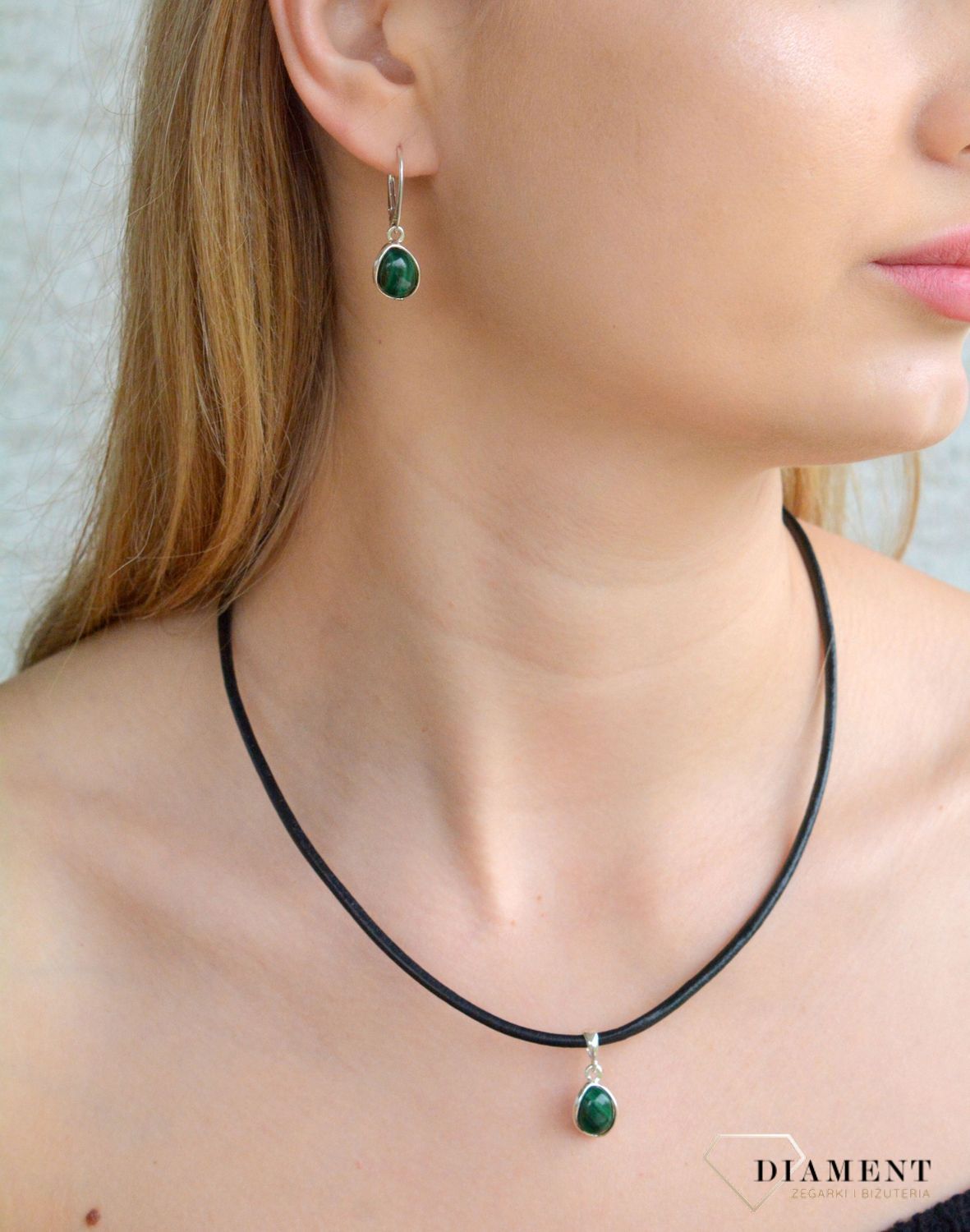 Srebrna zawieszka damska 925 z malachitem DIA-ZAW-11322-925.jpg