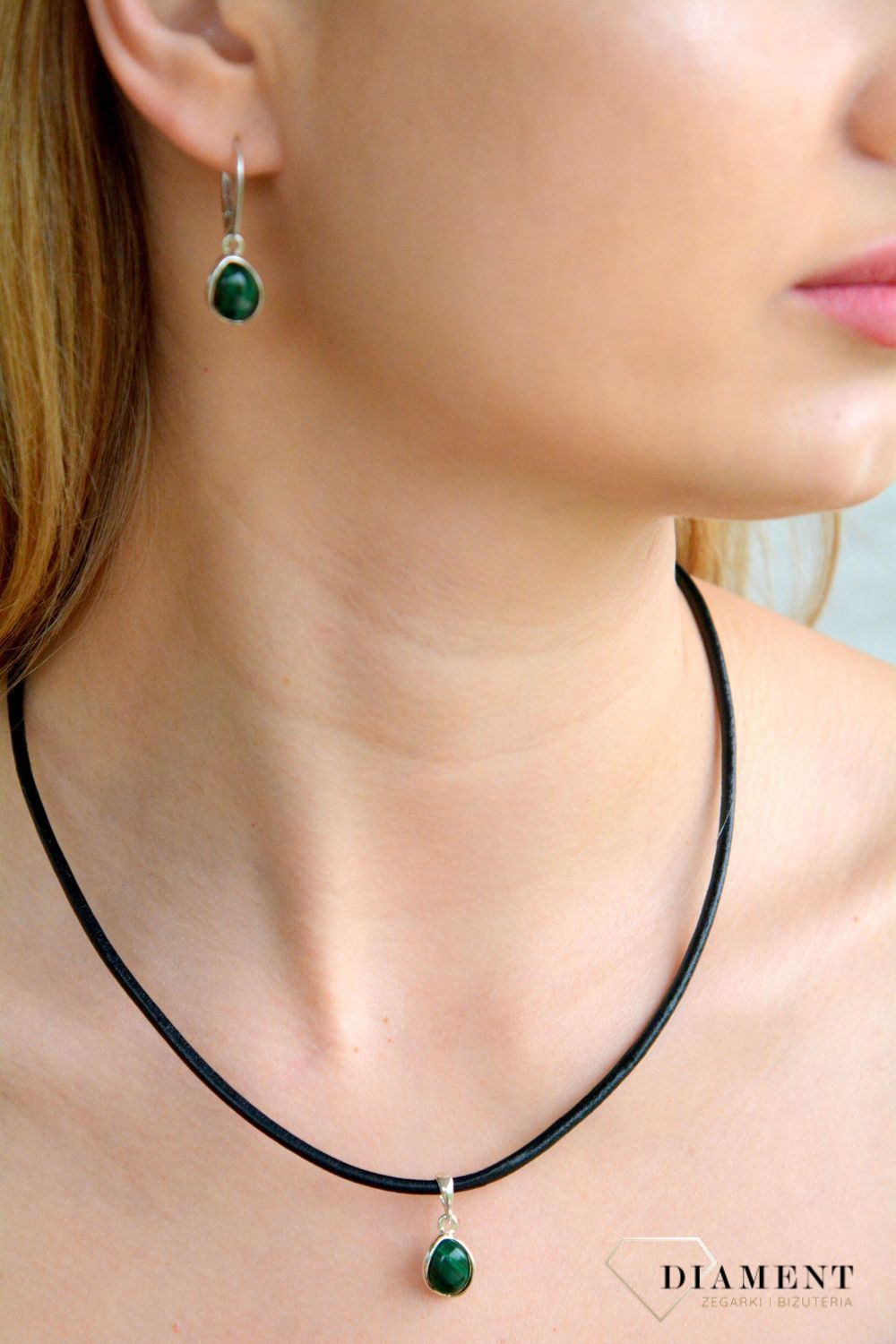 Srebrna zawieszka damska 925 z malachitem DIA-ZAW-11322-925.jpg
