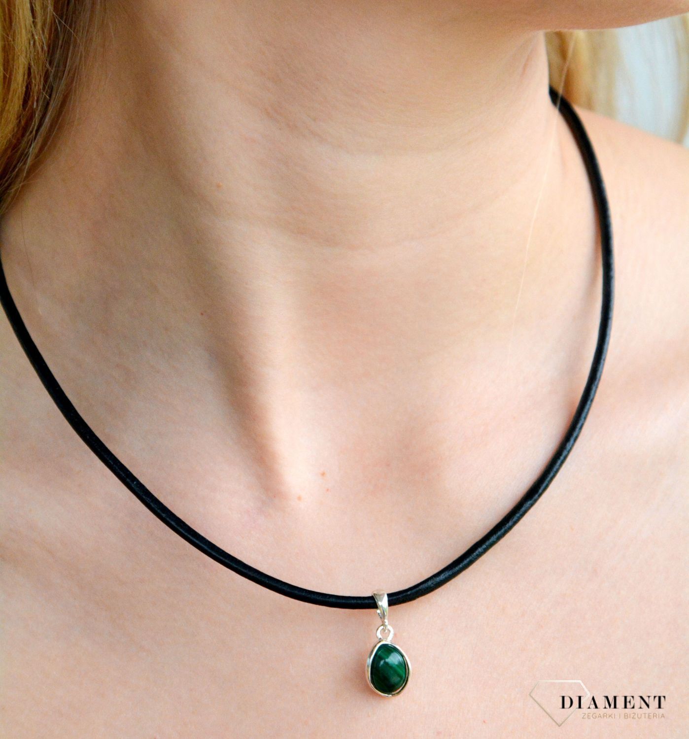 Srebrna zawieszka damska 925 z malachitem DIA-ZAW-11322-925.jpg